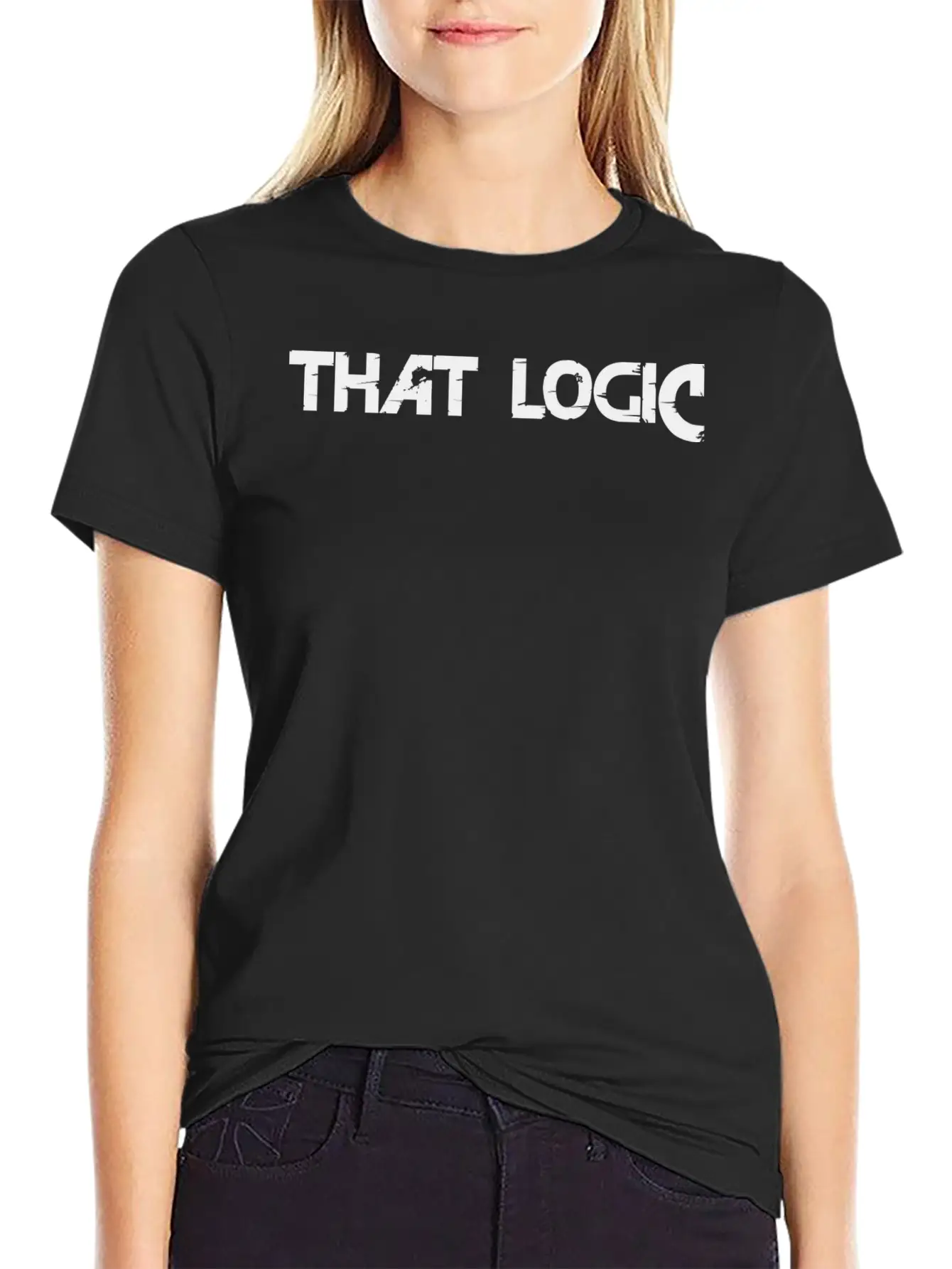 "That Logic" Lettering Black Stylish Everyday T-Shirt – Unisex Basic Cotton Tee