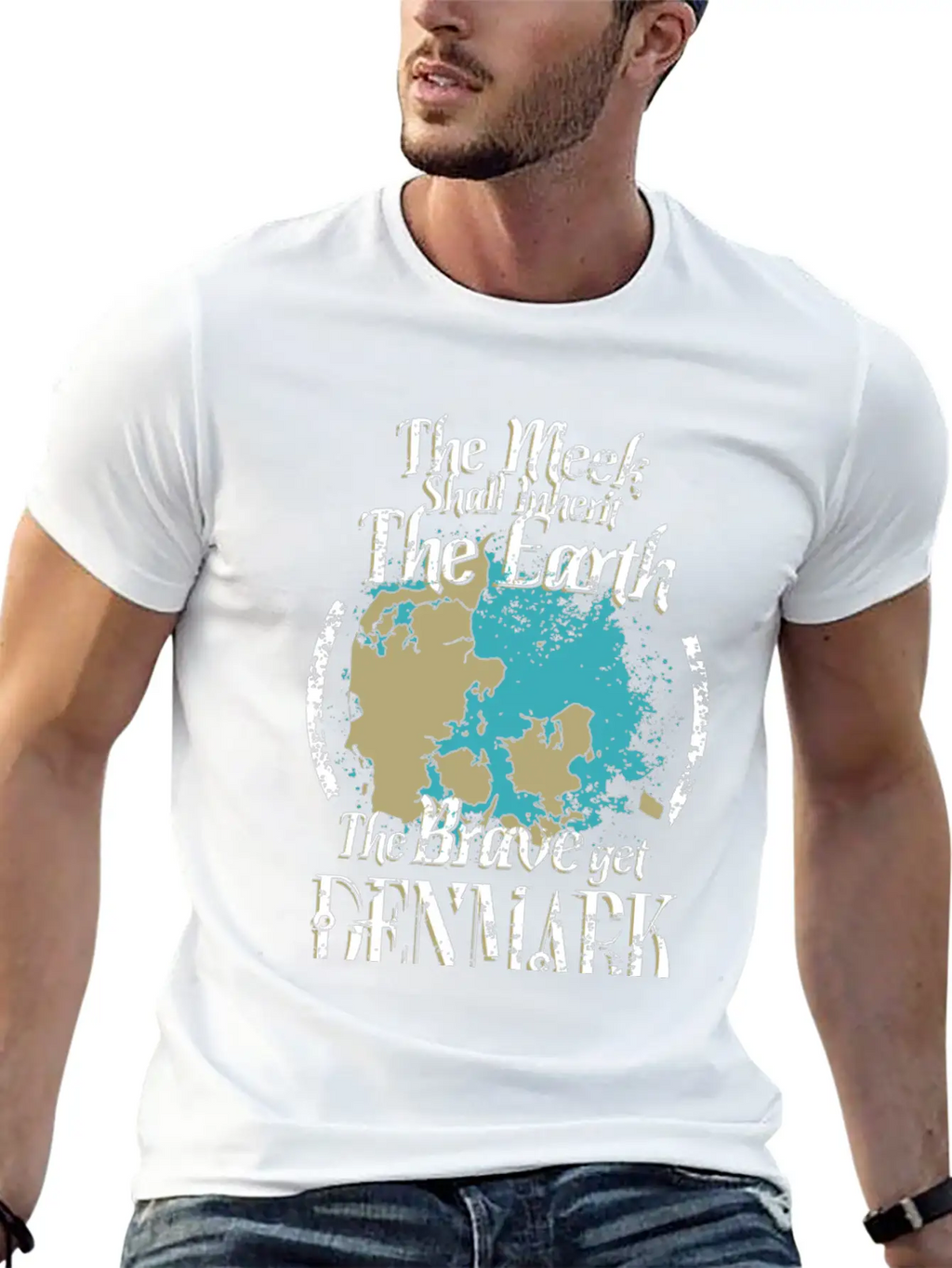 The Brave Get Denmark - The Meek Inherit The Ear Basic Graphic T-Shirt – Daily Comfort In Soft Cotton