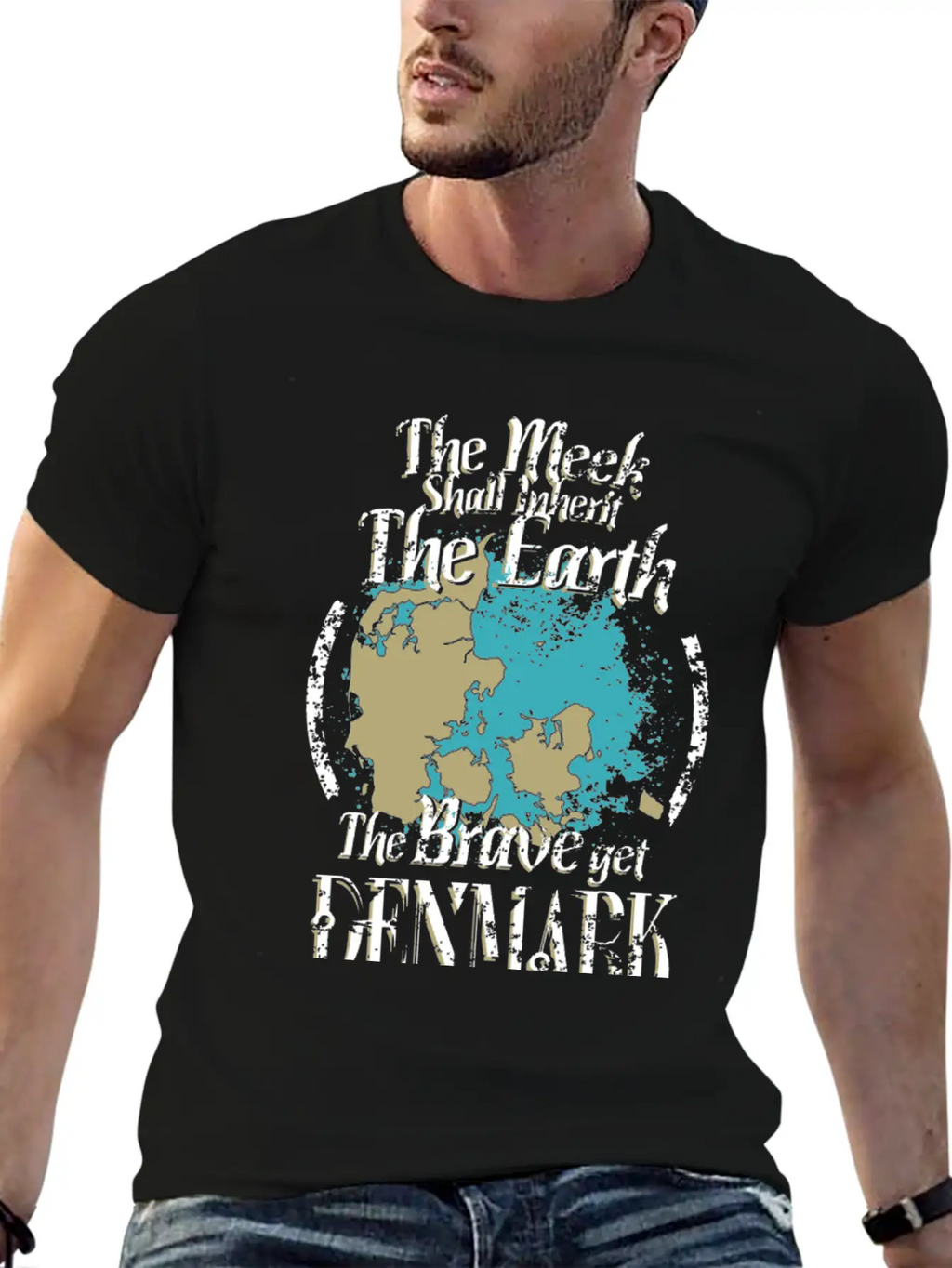 The Brave Get Denmark - The Meek Inherit The Ear Basic Graphic T-Shirt – Daily Comfort In Soft Cotton