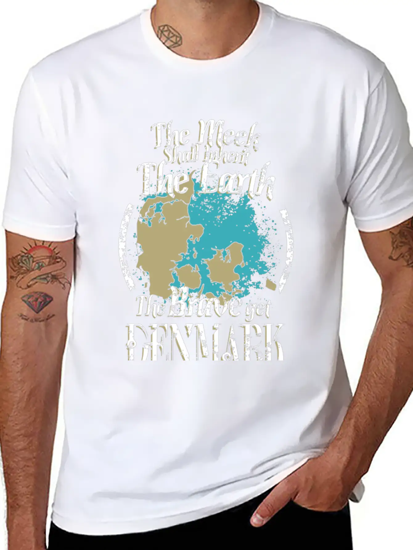 The Brave Get Denmark - The Meek Inherit The Ear Basic Graphic T-Shirt – Daily Comfort In Soft Cotton