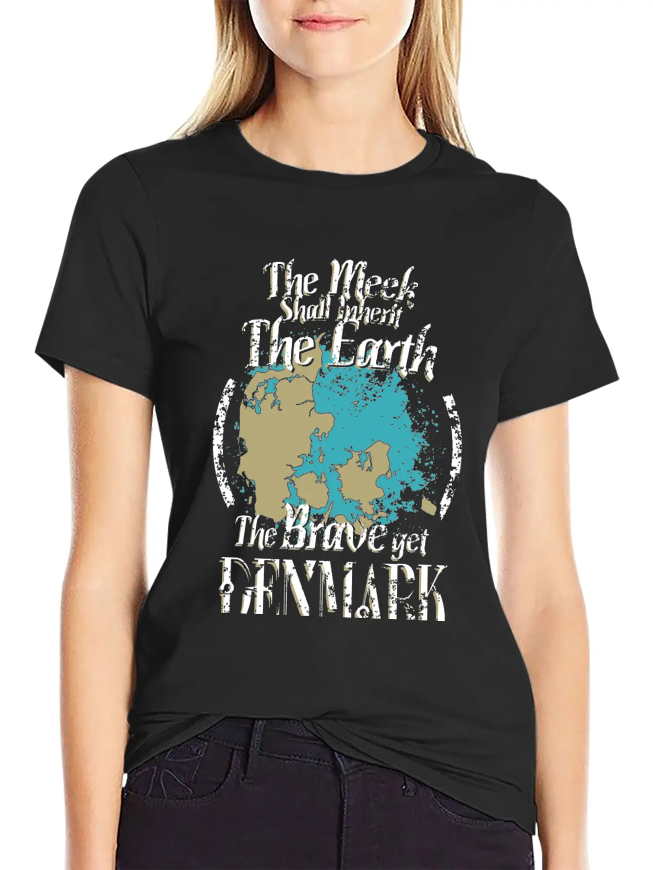 The Brave Get Denmark - The Meek Inherit The Ear Basic Graphic T-Shirt – Daily Comfort In Soft Cotton