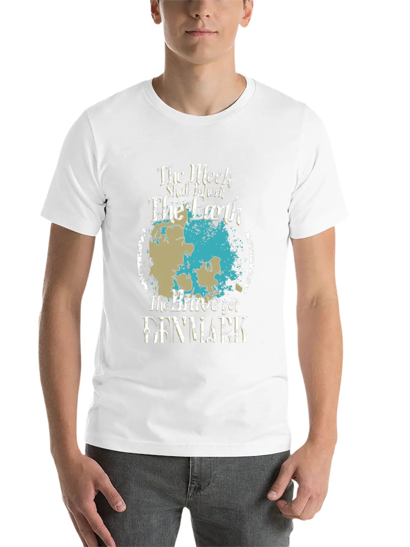 The Brave Get Denmark - The Meek Inherit The Ear Basic Graphic T-Shirt – Daily Comfort In Soft Cotton