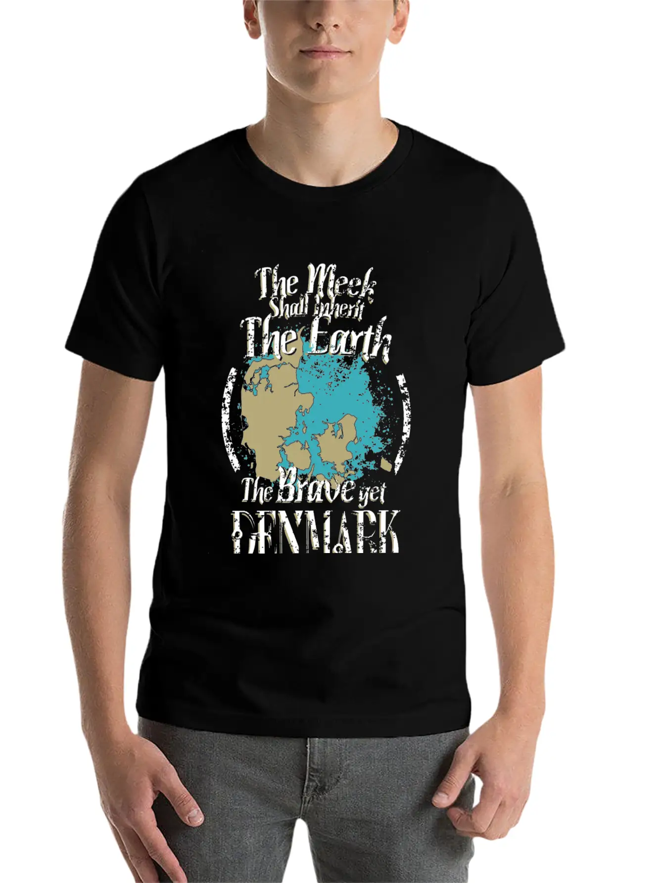 The Brave Get Denmark - The Meek Inherit The Ear Basic Graphic T-Shirt – Daily Comfort In Soft Cotton