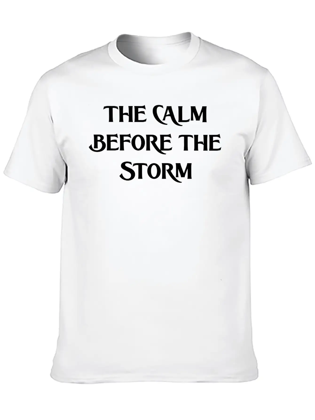 THE CALM BEFORE THE STORM (WHITE PRINT) Breathable Graphic T-Shirt – Perfect For Casual Days