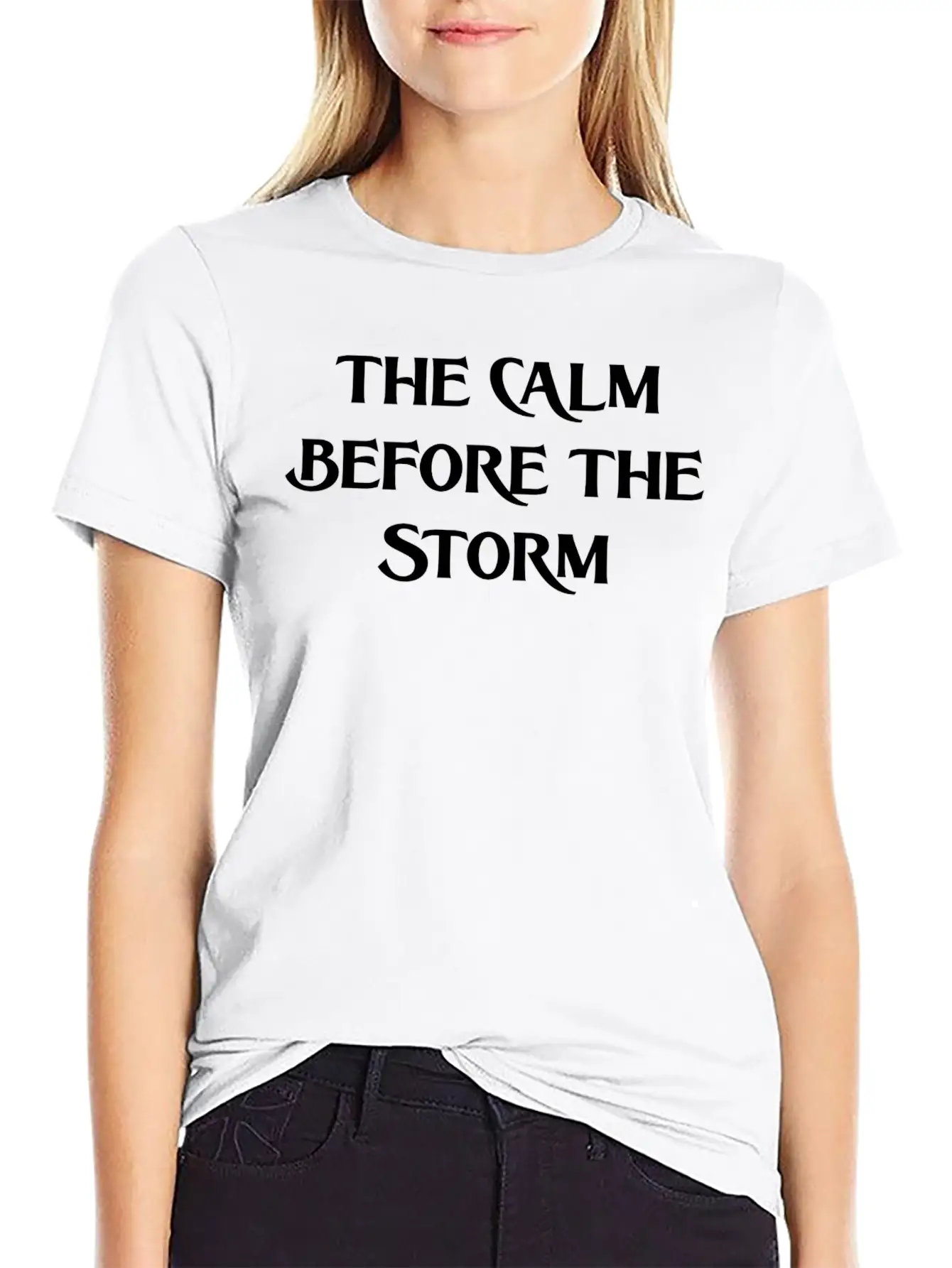 THE CALM BEFORE THE STORM (WHITE PRINT) Breathable Graphic T-Shirt – Perfect For Casual Days