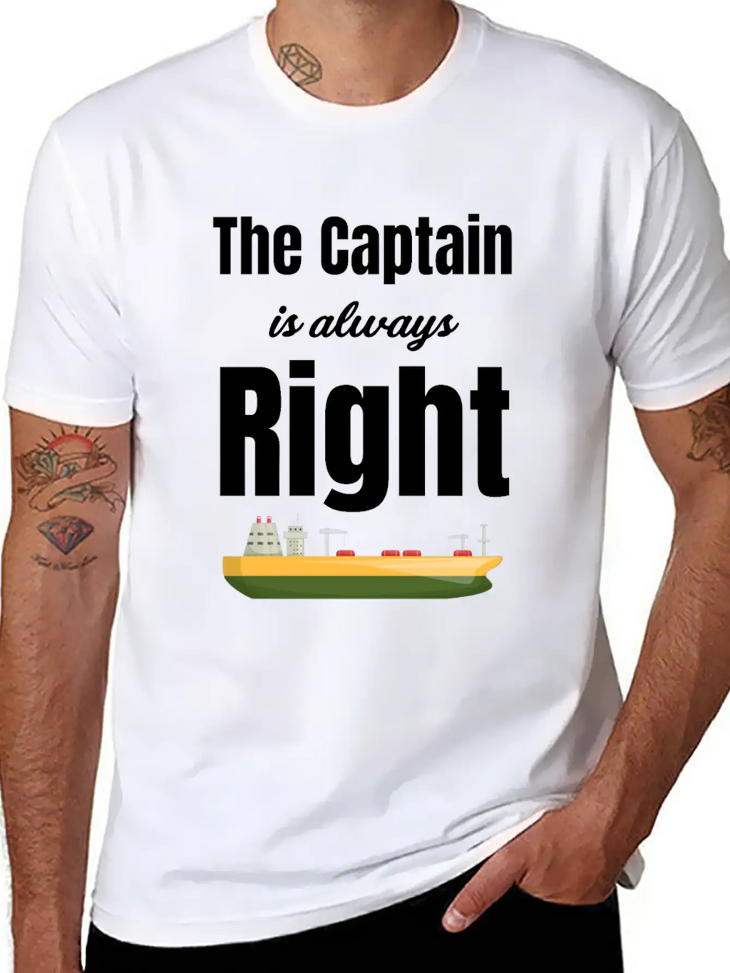 The Captain Is Always Right Ship Cruise Sailing Breathable Soft Cotton T-Shirt – Timeless Casual Look