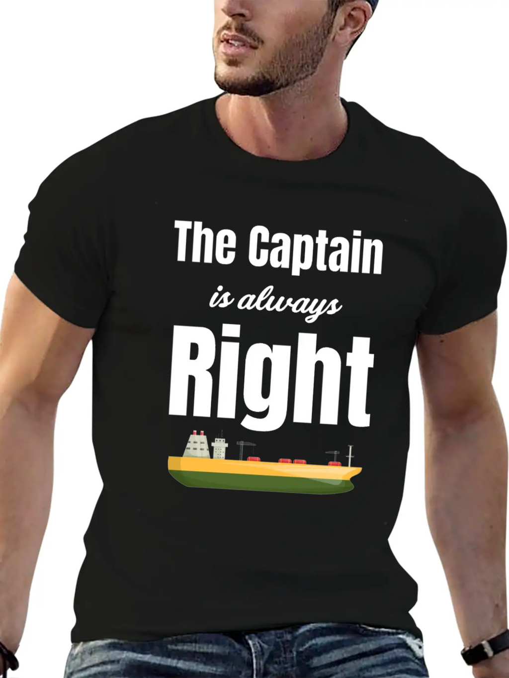 The Captain Is Always Right Ship Cruise Sailing Breathable Soft Cotton T-Shirt – Timeless Casual Look