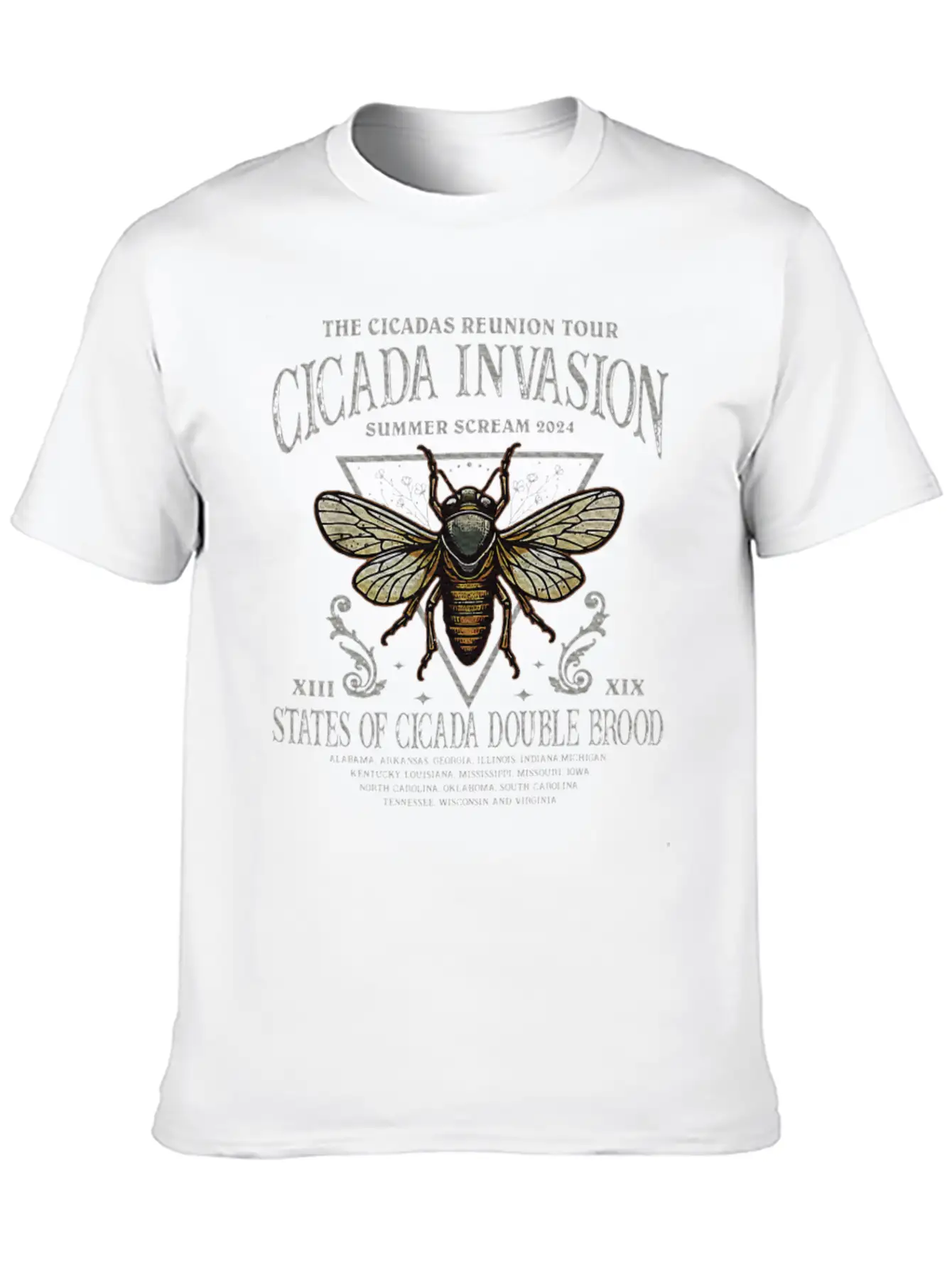 The Cicada Invasion Tour 2024 Summer Scream Timeless Short Sleeve Tee – Comfy And Minimalist Design