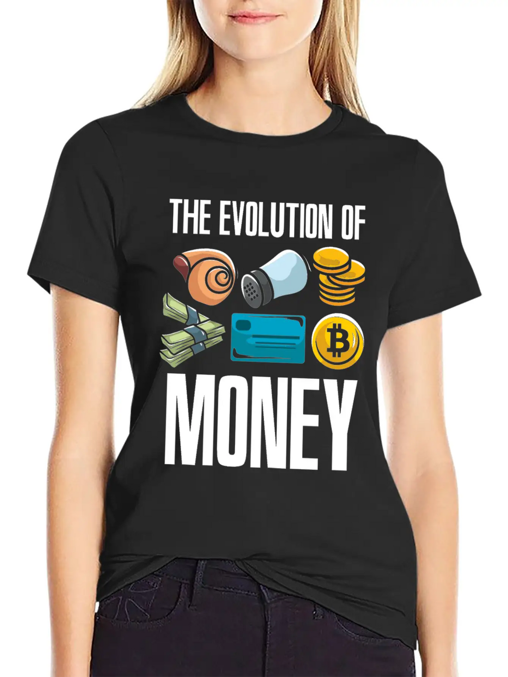 The Evolution Of Money Crypto Plan BTC Bitcoin Stylish Everyday T-Shirt – Unisex Basic Cotton Tee