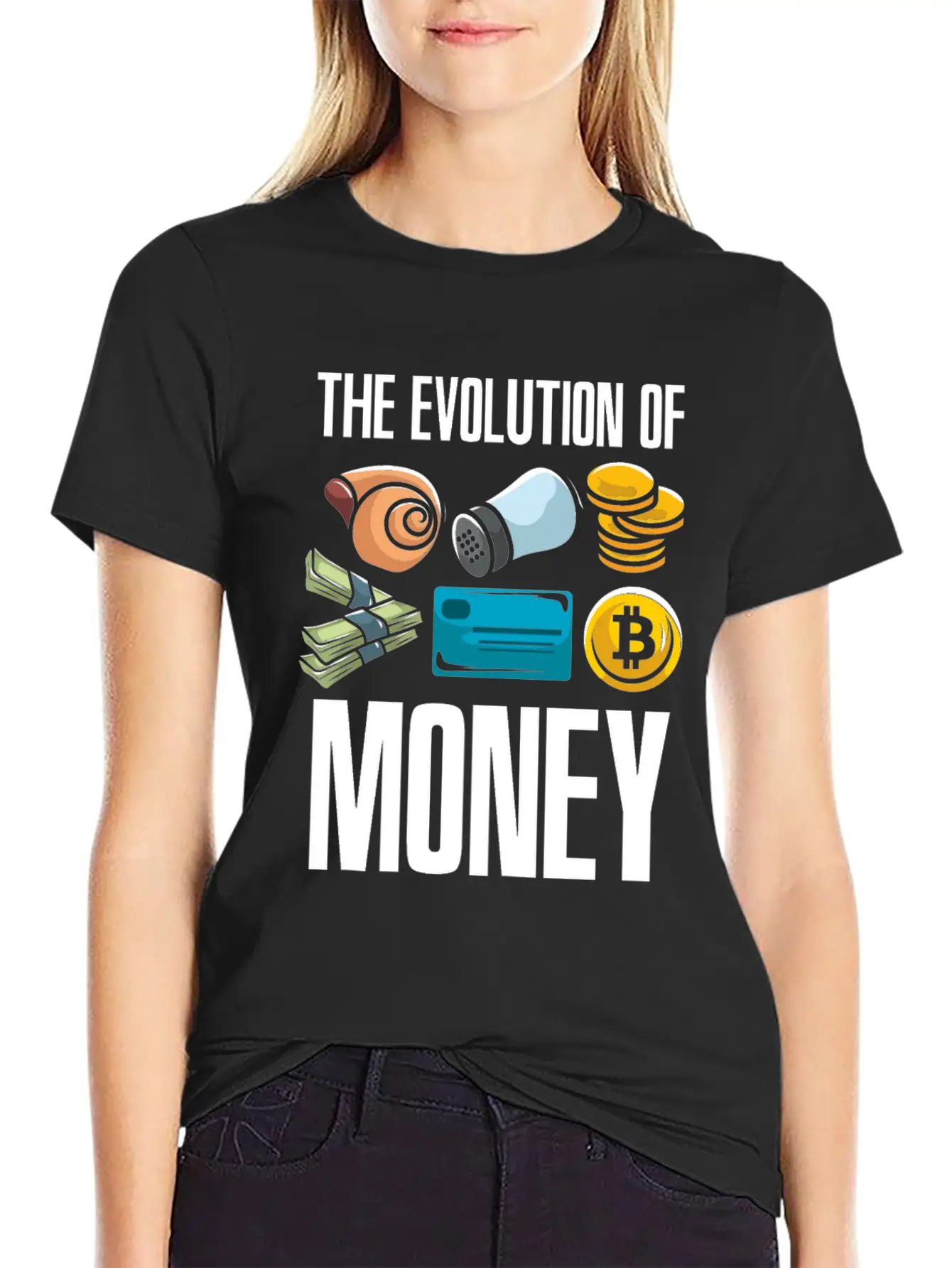 The Evolution Of Money Crypto Plan BTC Bitcoin Stylish Everyday T-Shirt – Unisex Basic Cotton Tee