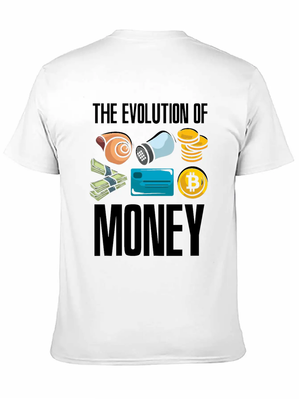 The Evolution Of Money Crypto Plan BTC Bitcoin Stylish Everyday T-Shirt – Unisex Basic Cotton Tee