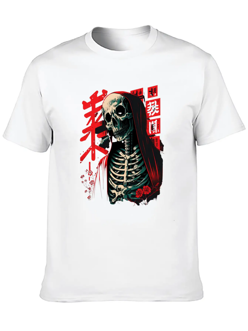The Grim Robe A Skeleton's Stylish Attire Basic Graphic T-Shirt – Daily Comfort In Soft Cotton