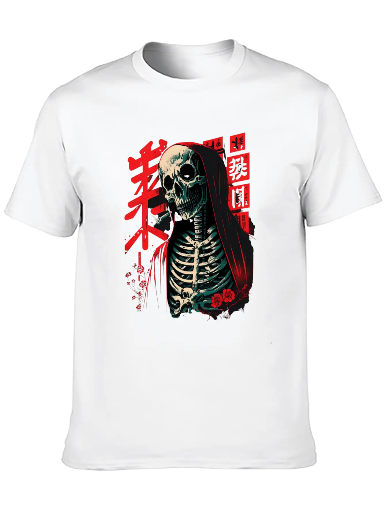 The Grim Robe A Skeleton's Stylish Attire Basic Graphic T-Shirt – Daily Comfort In Soft Cotton