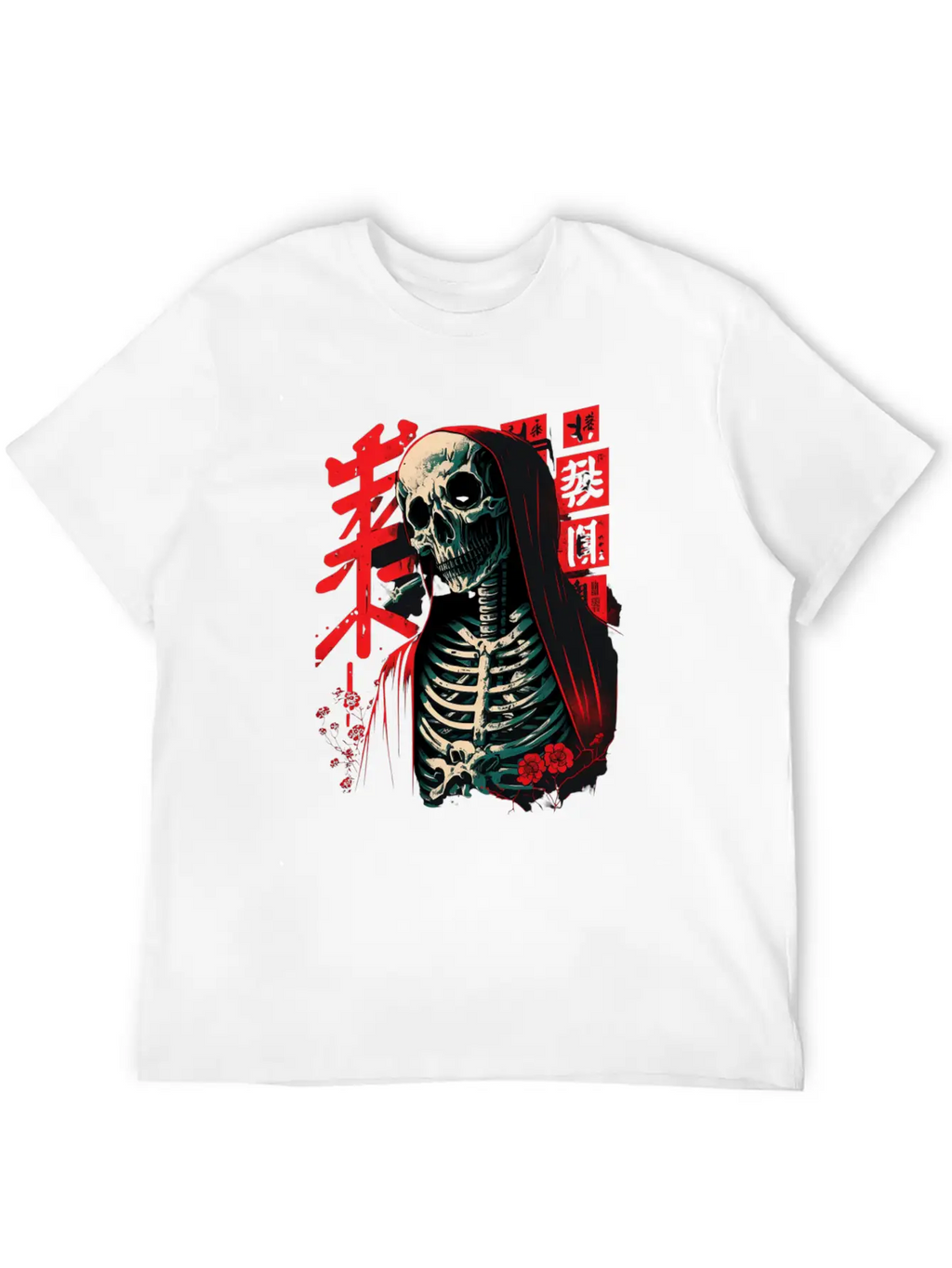 The Grim Robe A Skeleton's Stylish Attire Basic Graphic T-Shirt – Daily Comfort In Soft Cotton