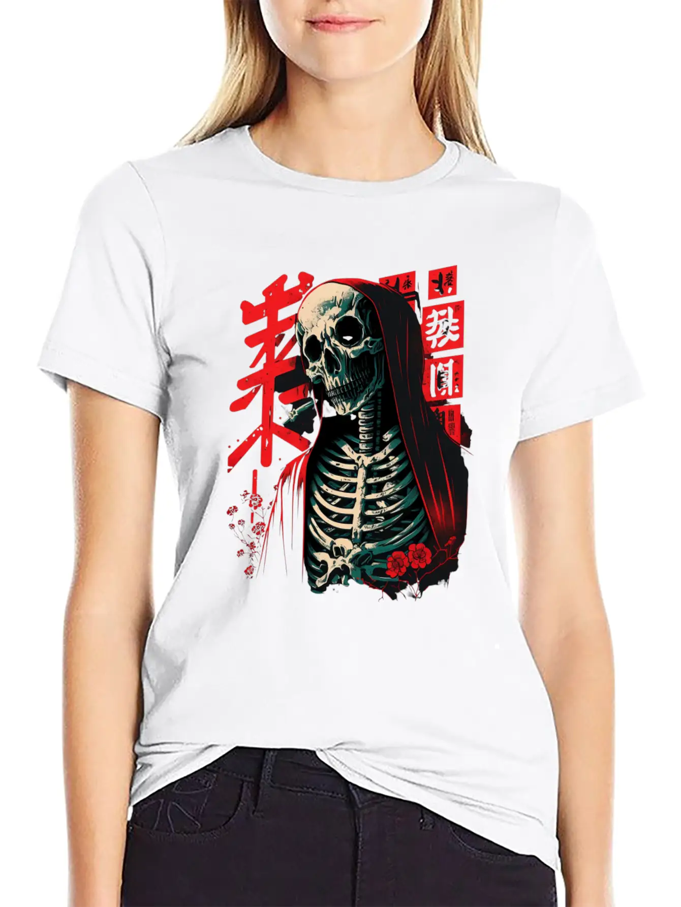 The Grim Robe A Skeleton's Stylish Attire Basic Graphic T-Shirt – Daily Comfort In Soft Cotton