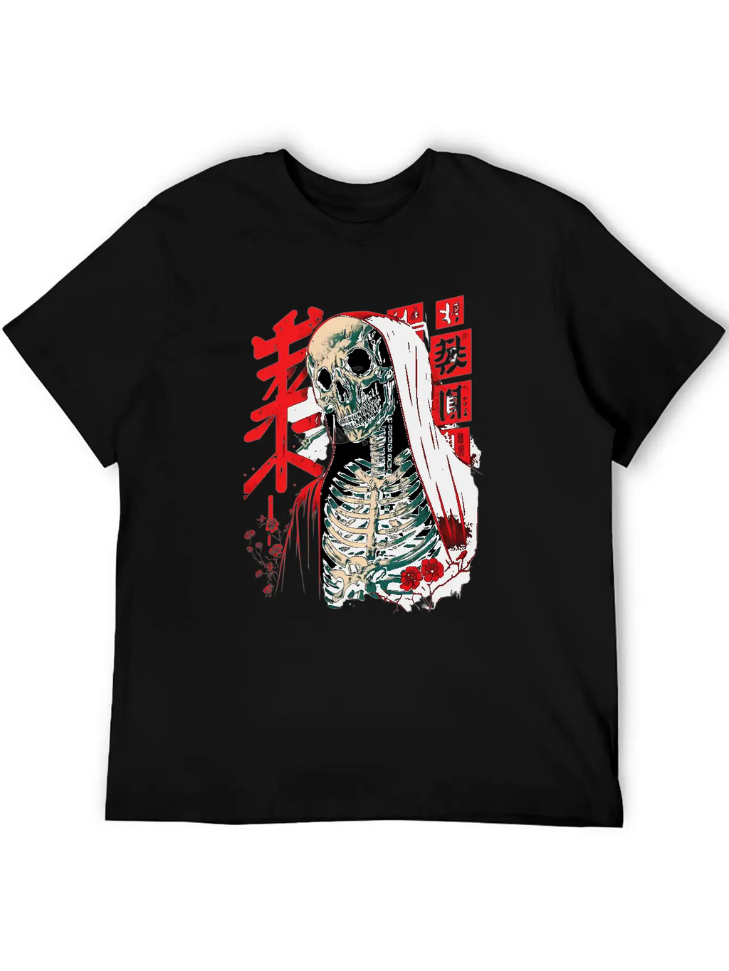 The Grim Robe A Skeleton's Stylish Attire Basic Graphic T-Shirt – Daily Comfort In Soft Cotton