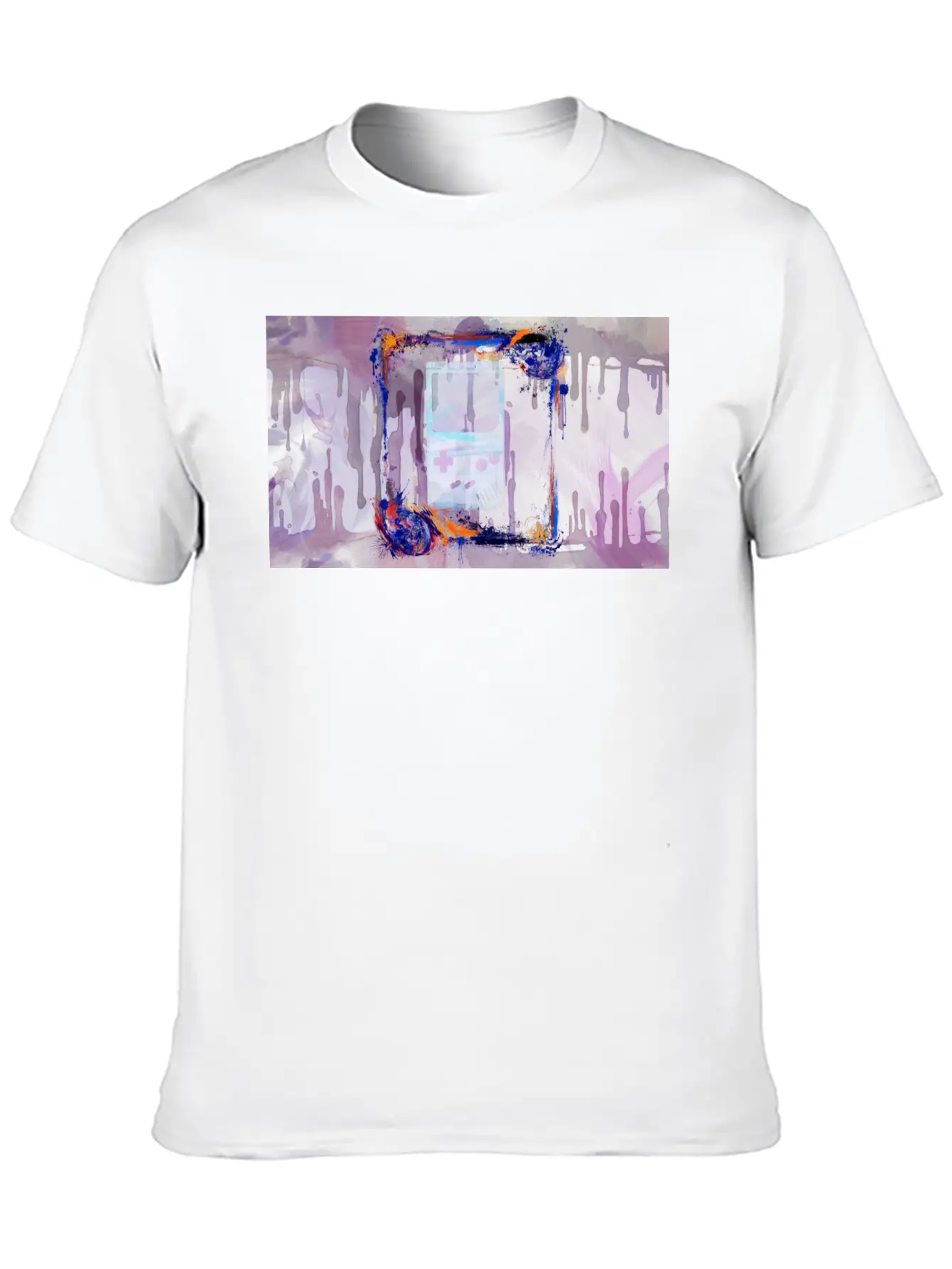 The Grunge Paint Game Boy Breathable Soft Cotton T-Shirt – Timeless Casual Look