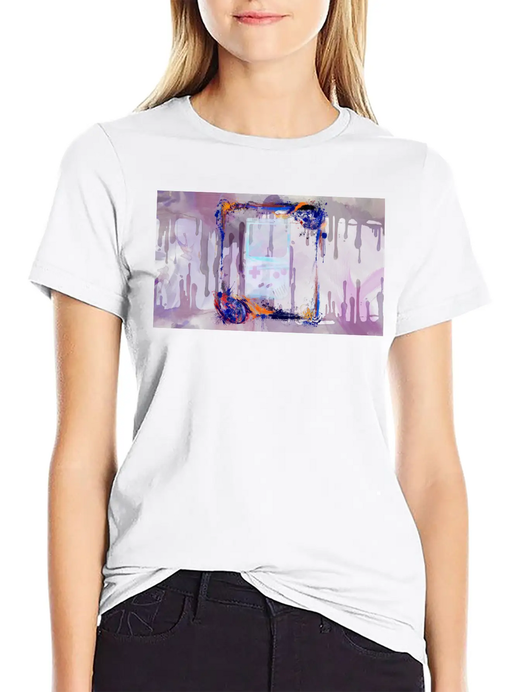 The Grunge Paint Game Boy Breathable Soft Cotton T-Shirt – Timeless Casual Look