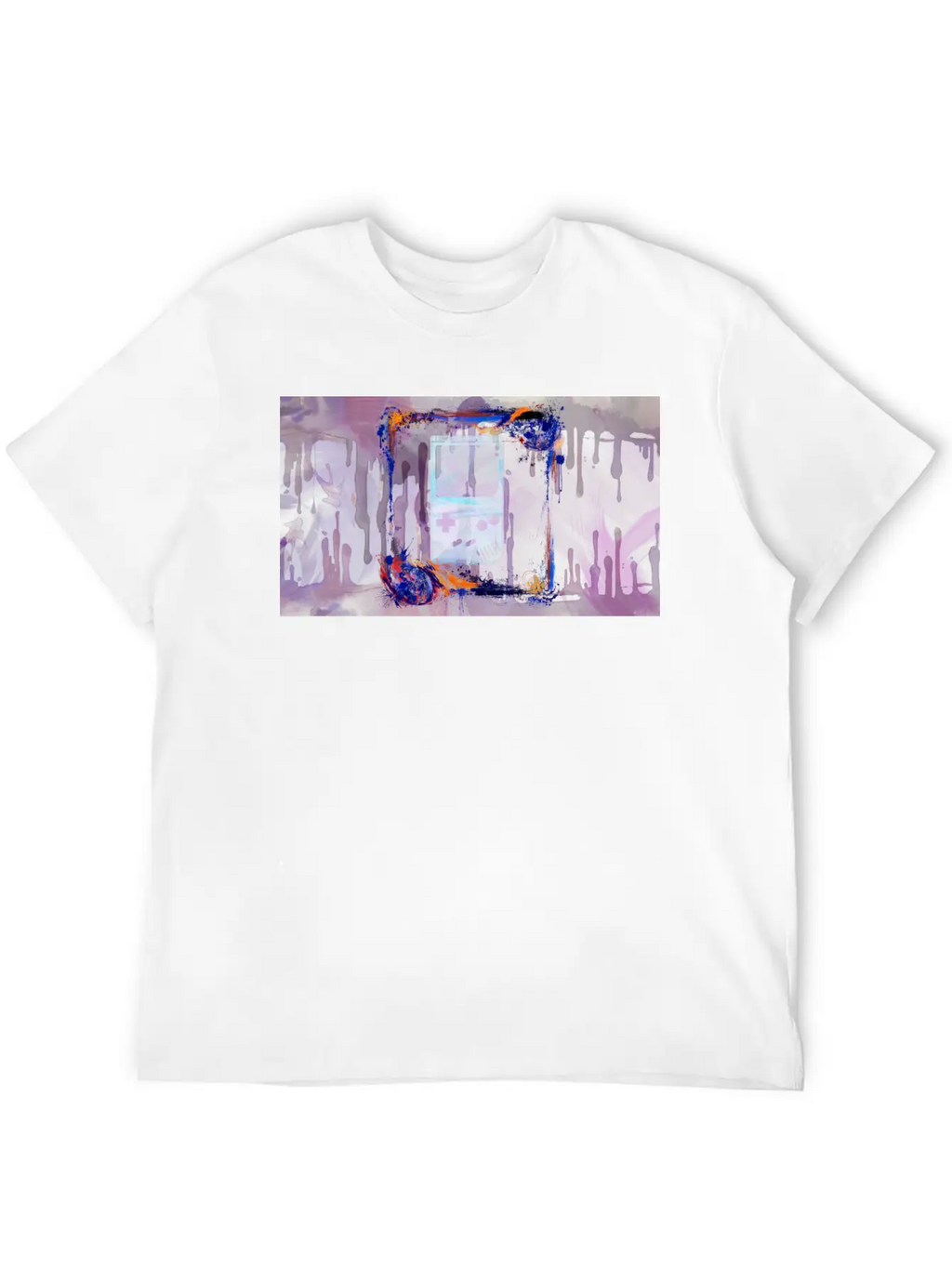 The Grunge Paint Game Boy Breathable Soft Cotton T-Shirt – Timeless Casual Look