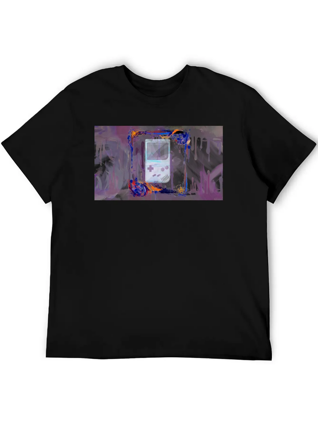 The Grunge Paint Game Boy Breathable Soft Cotton T-Shirt – Timeless Casual Look