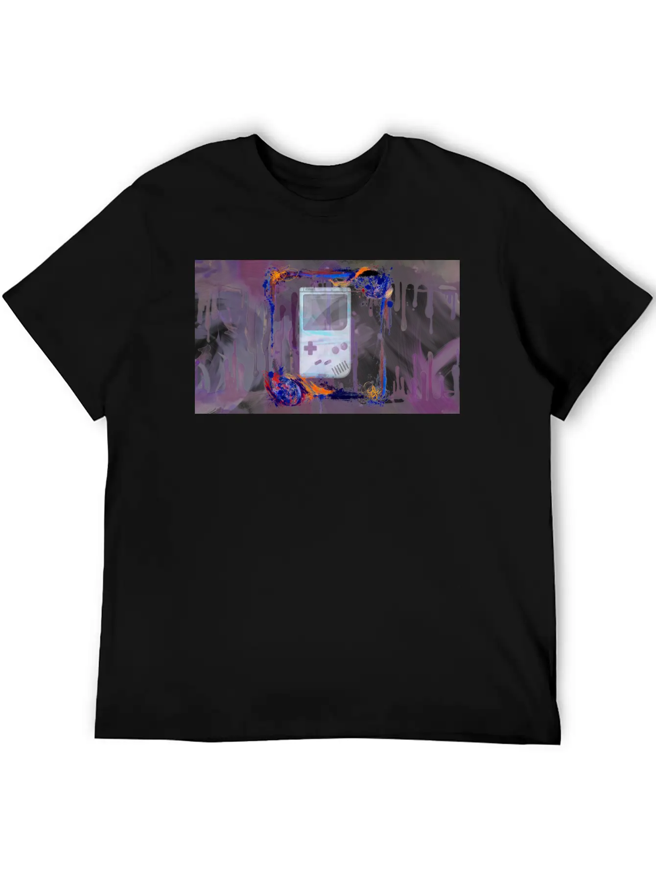 The Grunge Paint Game Boy Breathable Soft Cotton T-Shirt – Timeless Casual Look