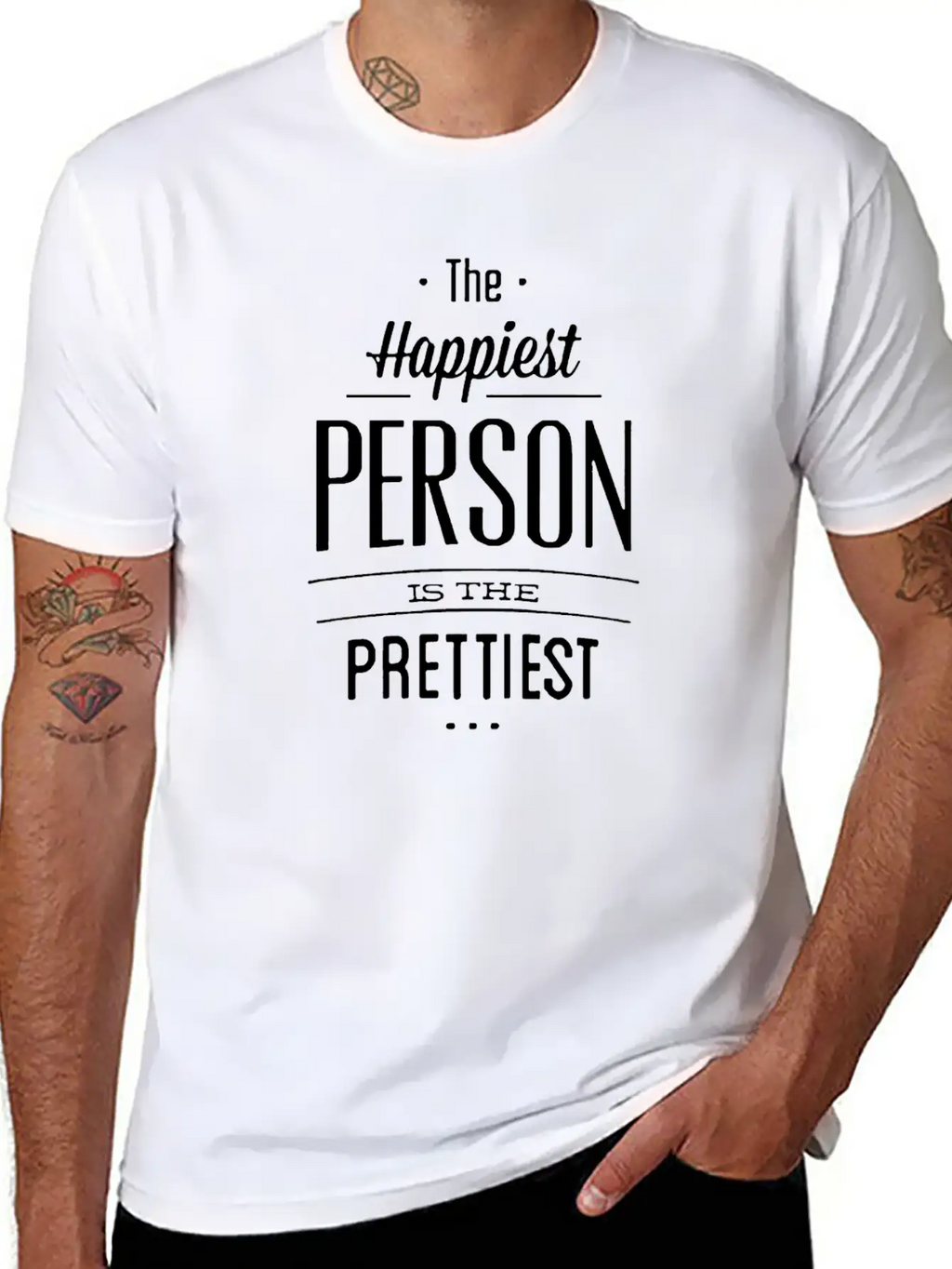 The Happiest Person Is The Prettiest Classic Cotton Tee – Unisex Comfort For Any Season