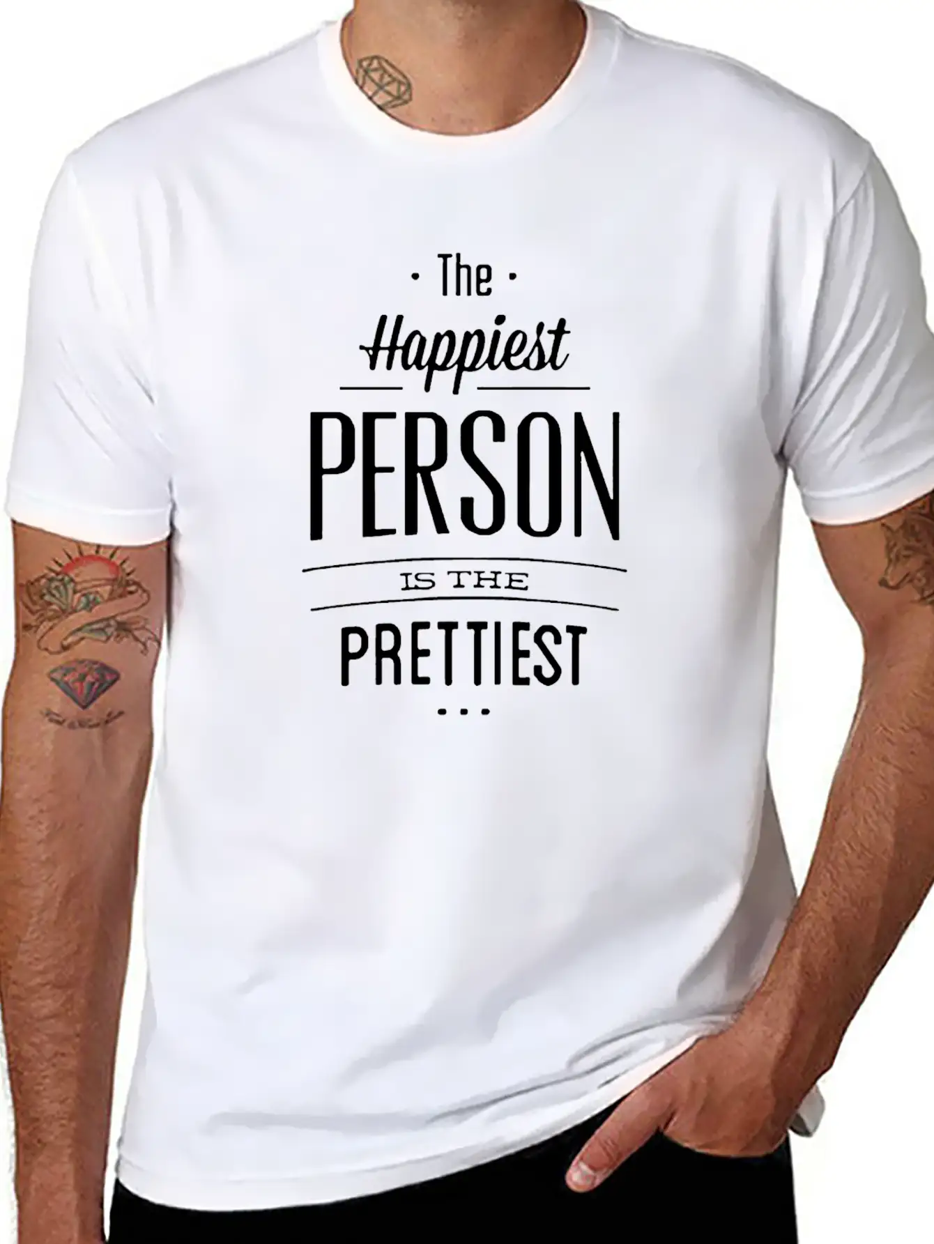 The Happiest Person Is The Prettiest Classic Cotton Tee – Unisex Comfort For Any Season