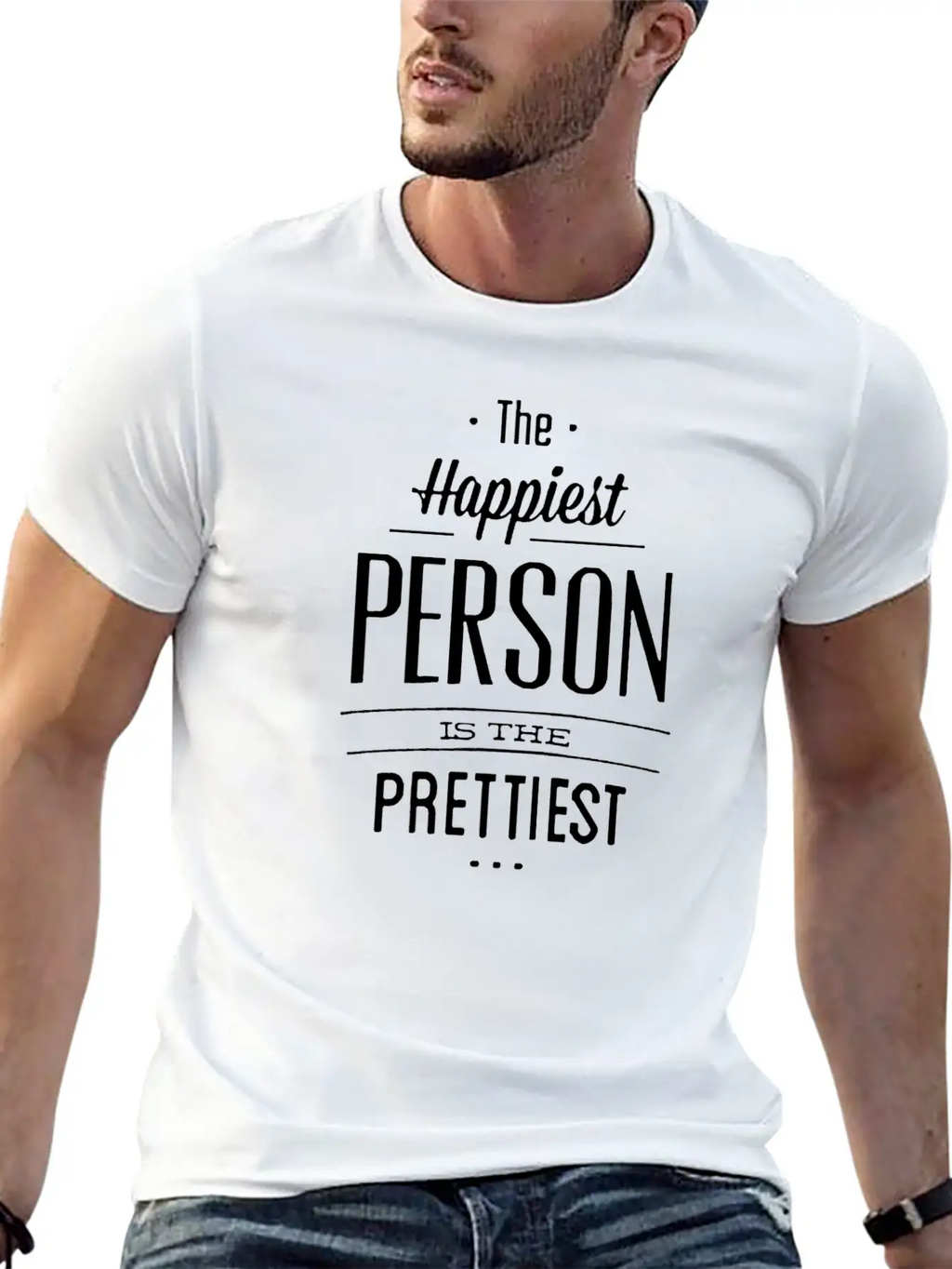 The Happiest Person Is The Prettiest Classic Cotton Tee – Unisex Comfort For Any Season