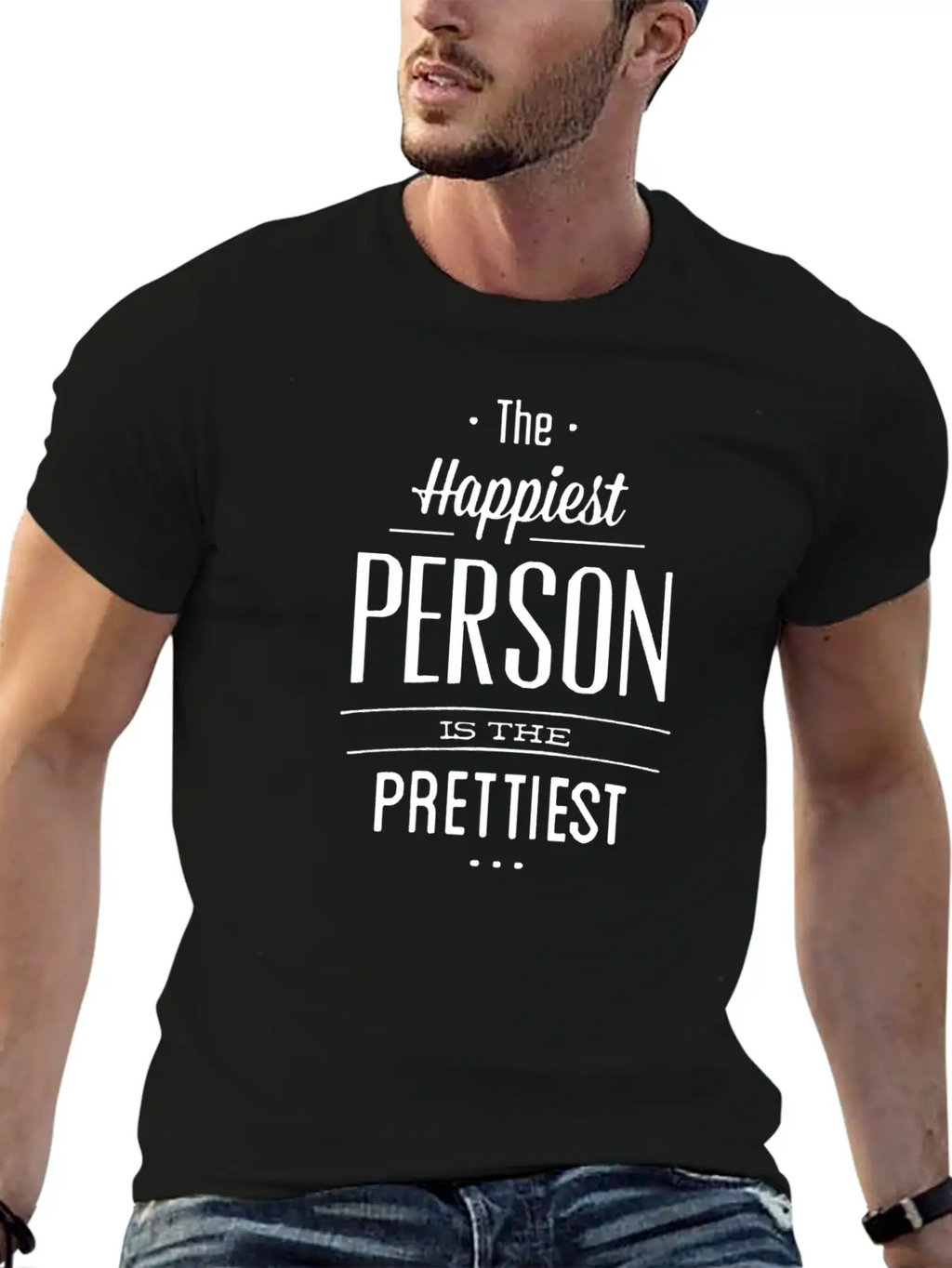 The Happiest Person Is The Prettiest Classic Cotton Tee – Unisex Comfort For Any Season