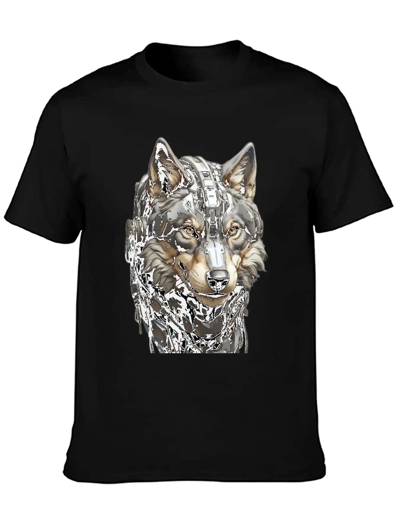 The Head Of A Gray Robotic Gray Wolf Is Looking Timeless Short Sleeve Tee – Comfy And Minimalist Design