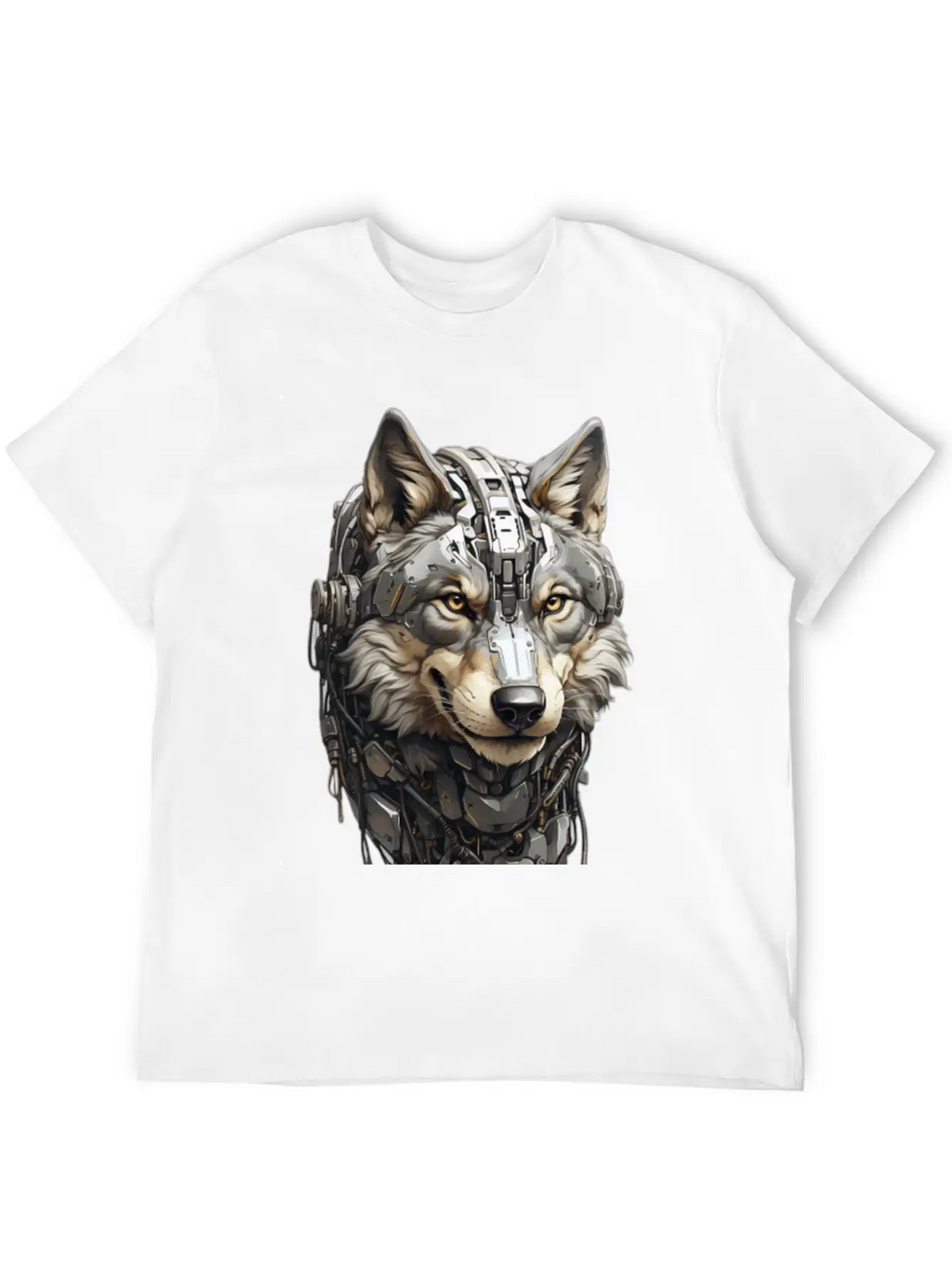 The Head Of A Gray Robotic Gray Wolf Is Looking Timeless Short Sleeve Tee – Comfy And Minimalist Design