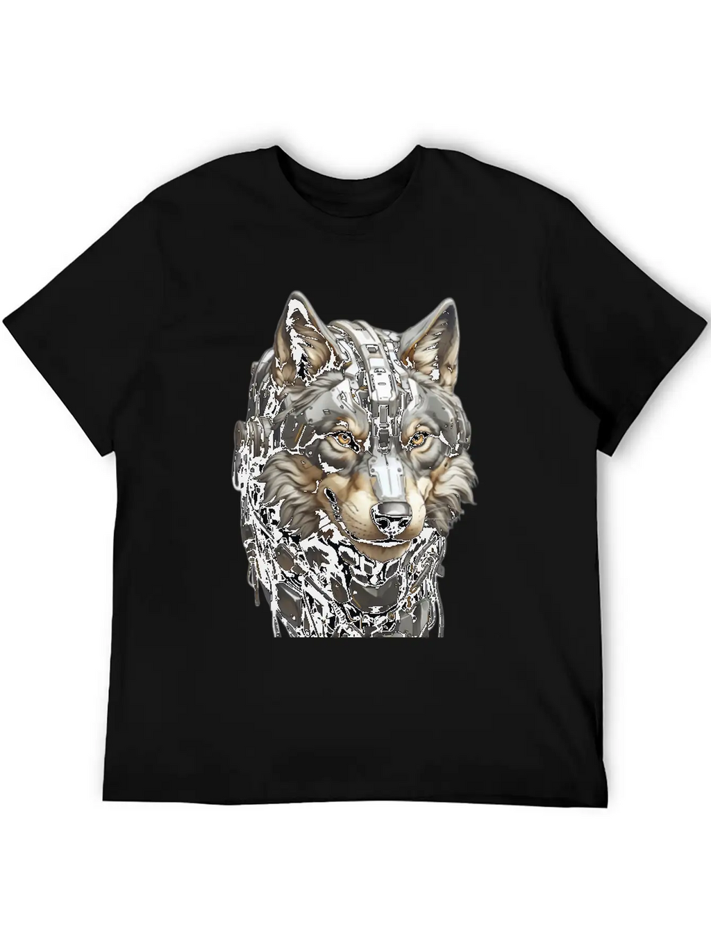 The Head Of A Gray Robotic Gray Wolf Is Looking Timeless Short Sleeve Tee – Comfy And Minimalist Design
