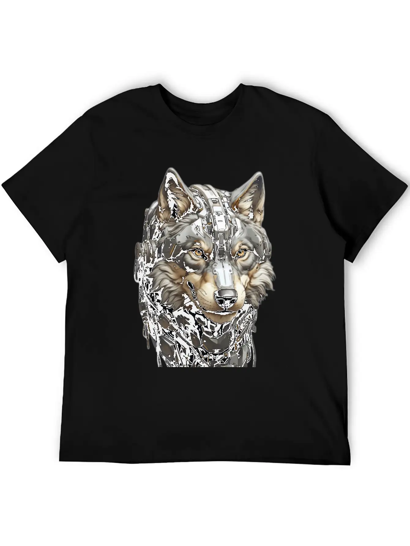 The Head Of A Gray Robotic Gray Wolf Is Looking Timeless Short Sleeve Tee – Comfy And Minimalist Design