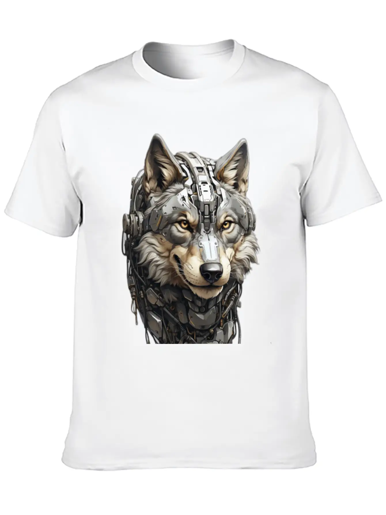 The Head Of A Gray Robotic Gray Wolf Is Looking Timeless Short Sleeve Tee – Comfy And Minimalist Design