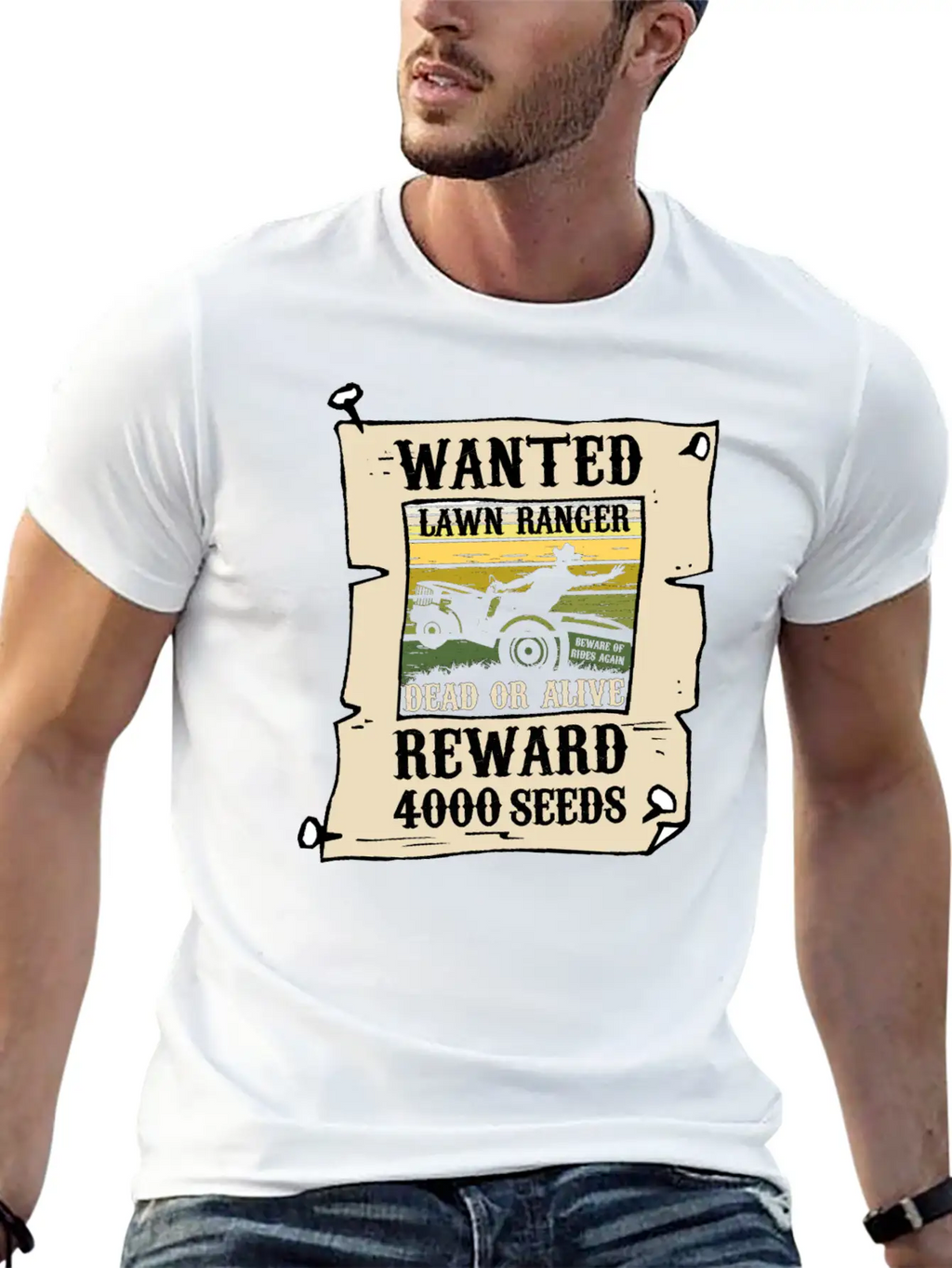The Lawn Ranger Rides Again Funny Grass Mower Gift Timeless Short Sleeve Tee – Comfy And Minimalist Design