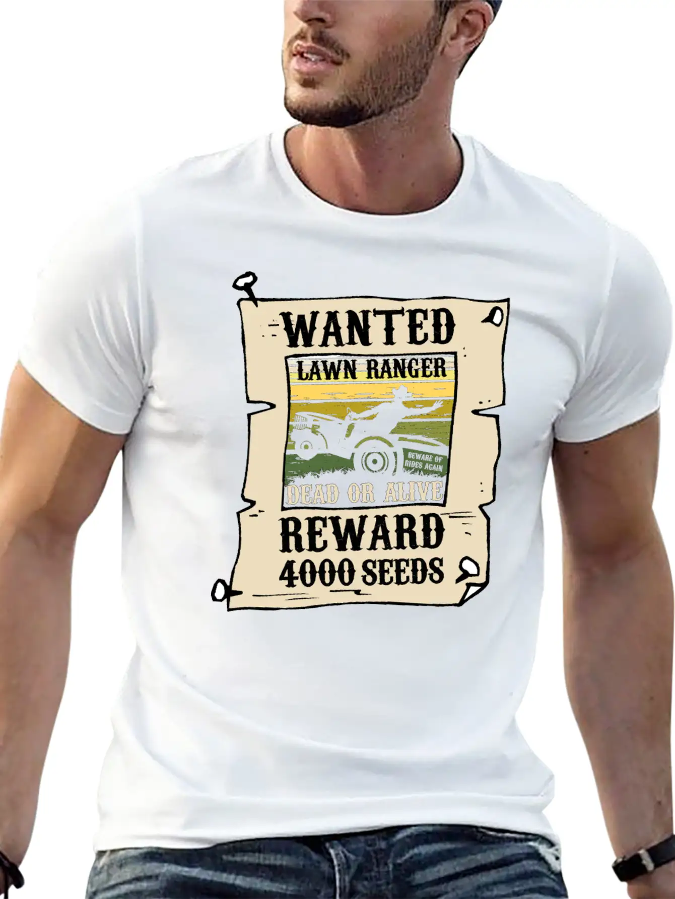 The Lawn Ranger Rides Again Funny Grass Mower Gift Timeless Short Sleeve Tee – Comfy And Minimalist Design