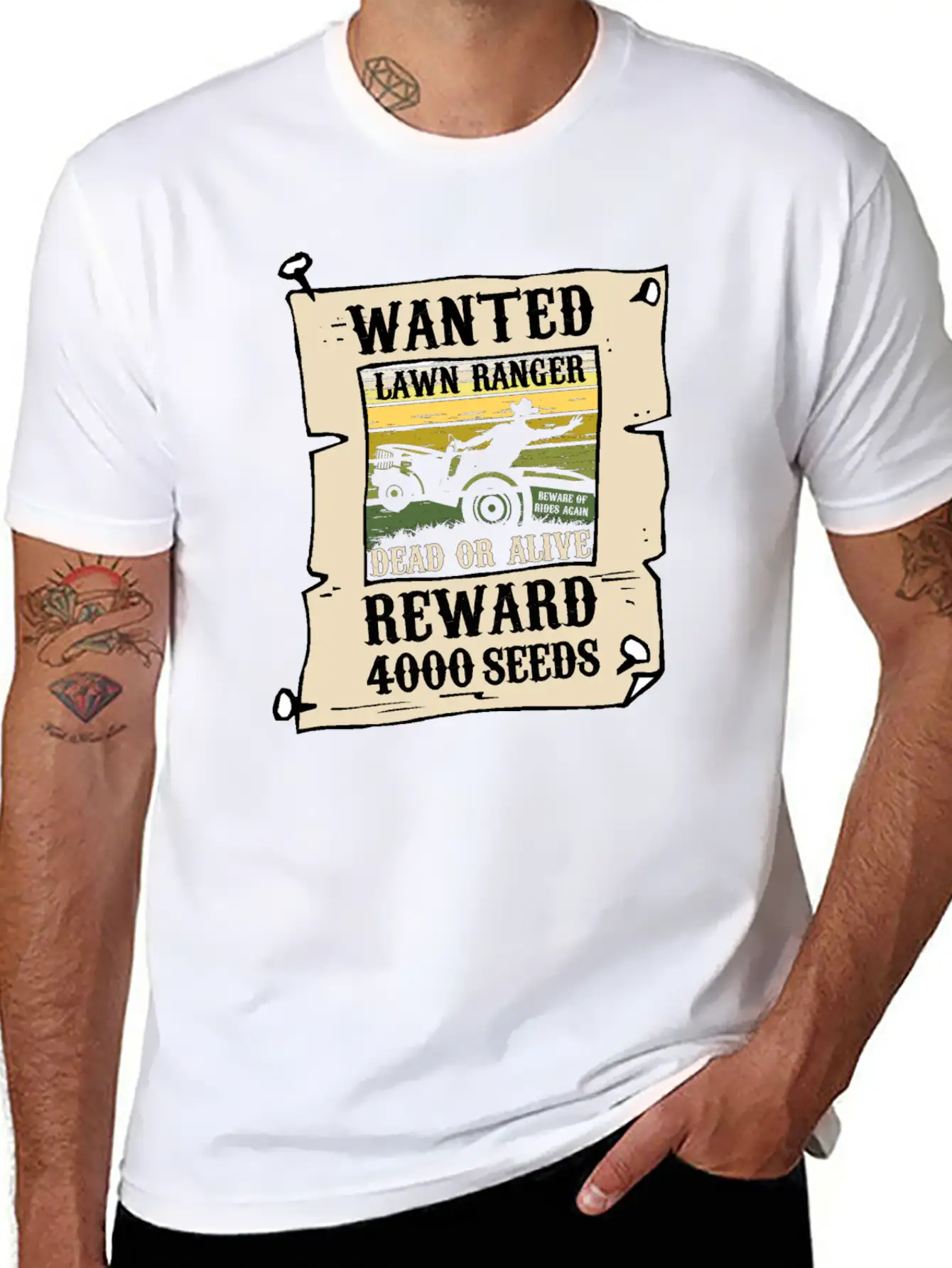 The Lawn Ranger Rides Again Funny Grass Mower Gift Timeless Short Sleeve Tee – Comfy And Minimalist Design