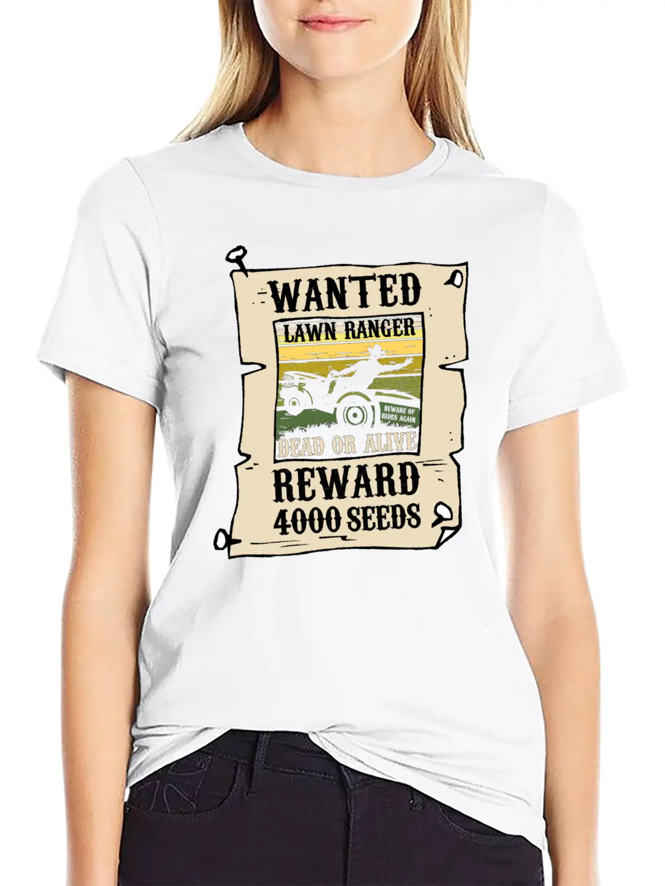 The Lawn Ranger Rides Again Funny Grass Mower Gift Timeless Short Sleeve Tee – Comfy And Minimalist Design