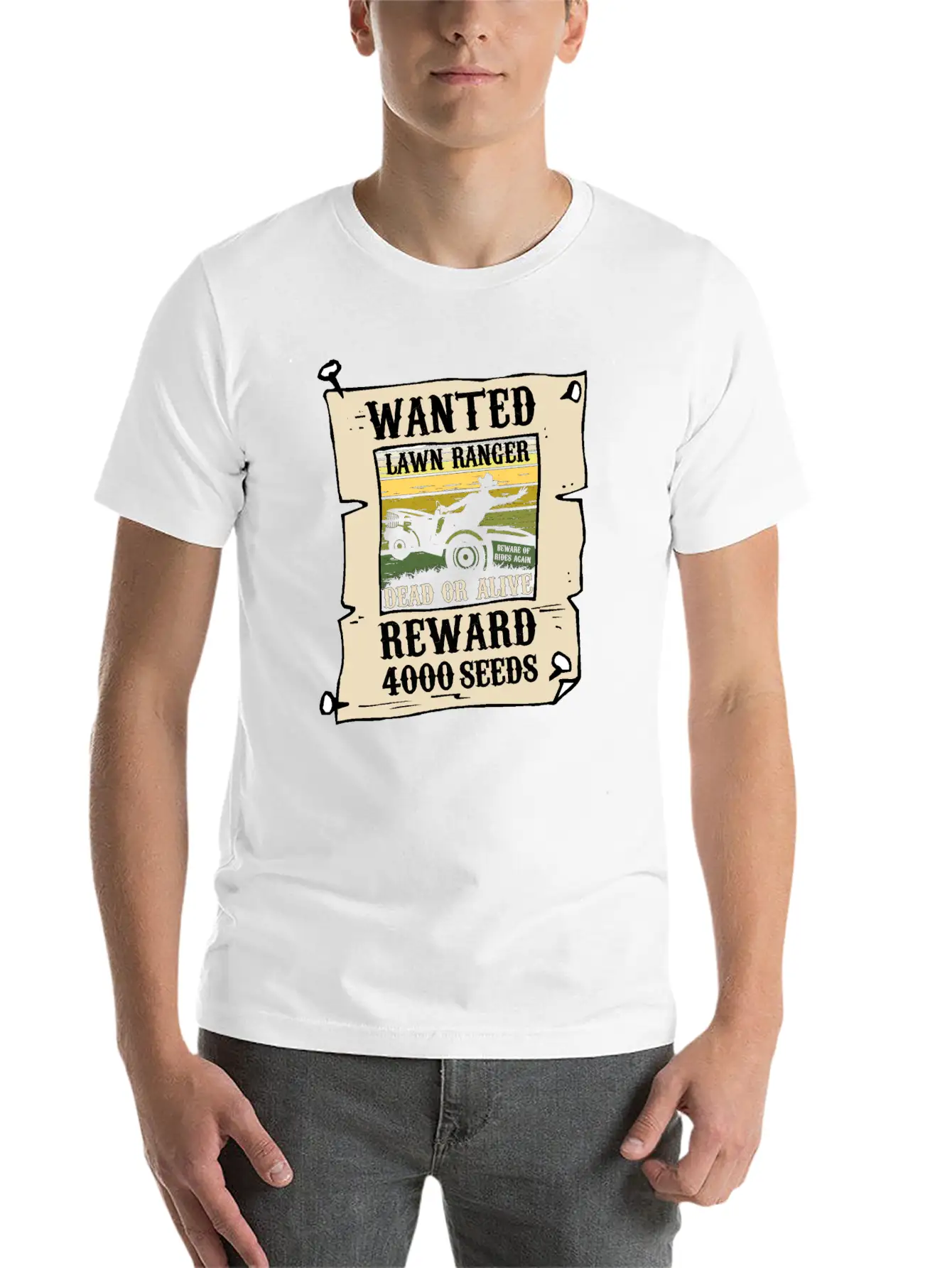 The Lawn Ranger Rides Again Funny Grass Mower Gift Timeless Short Sleeve Tee – Comfy And Minimalist Design