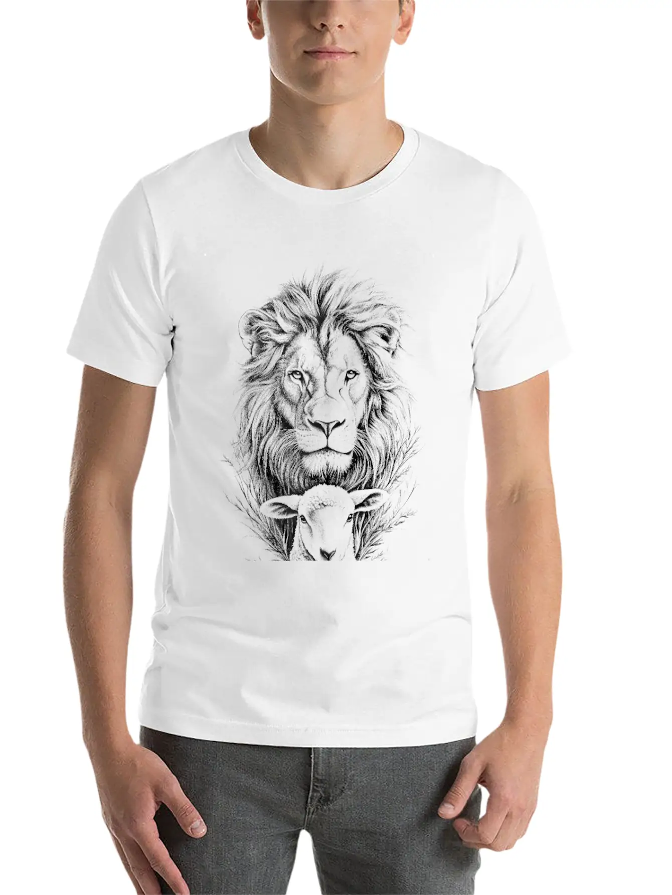 The Lion Of Judah And The Lamb Of God Classic Cotton Tee – Unisex Comfort For Any Season