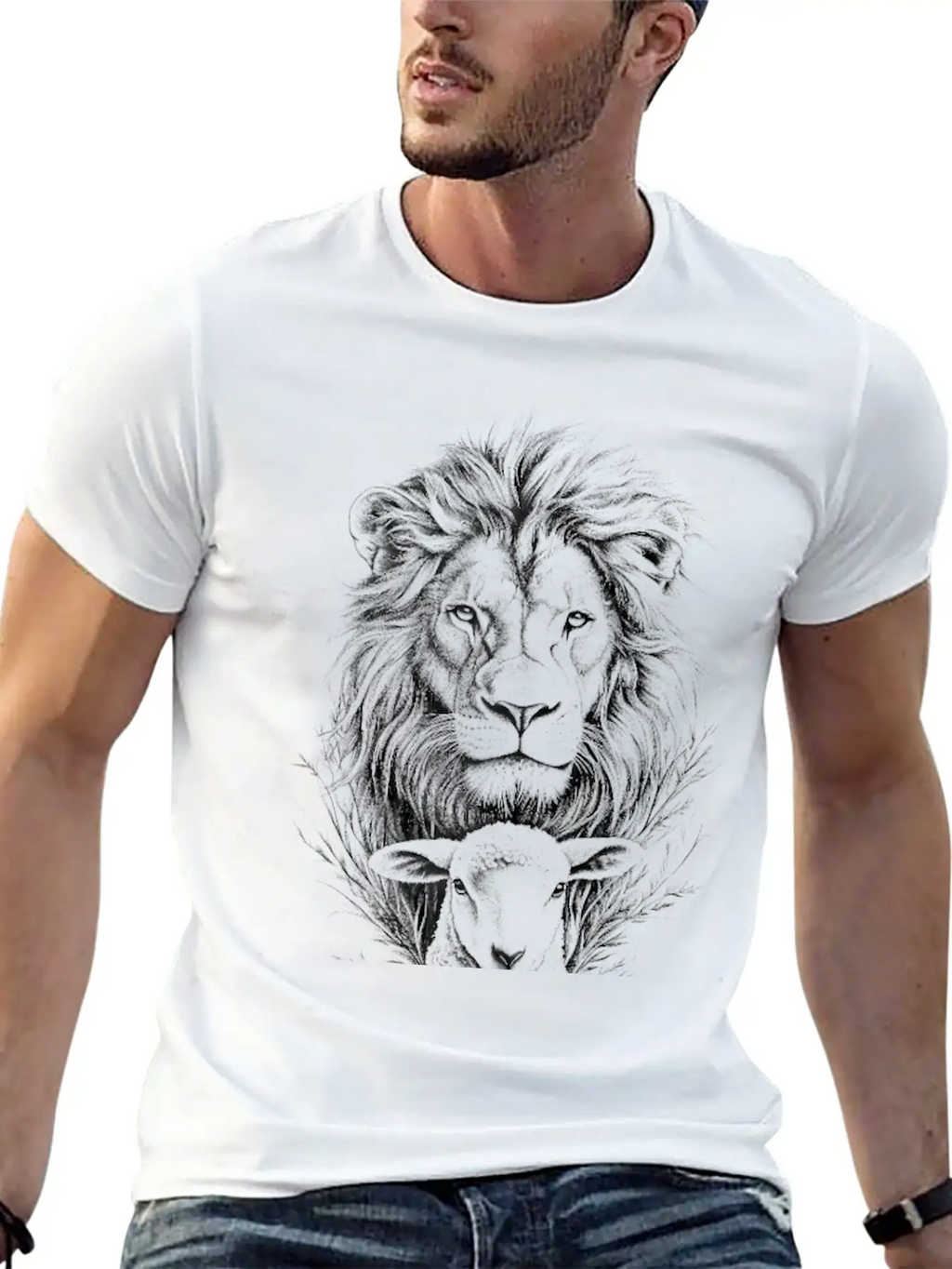 The Lion Of Judah And The Lamb Of God Classic Cotton Tee – Unisex Comfort For Any Season