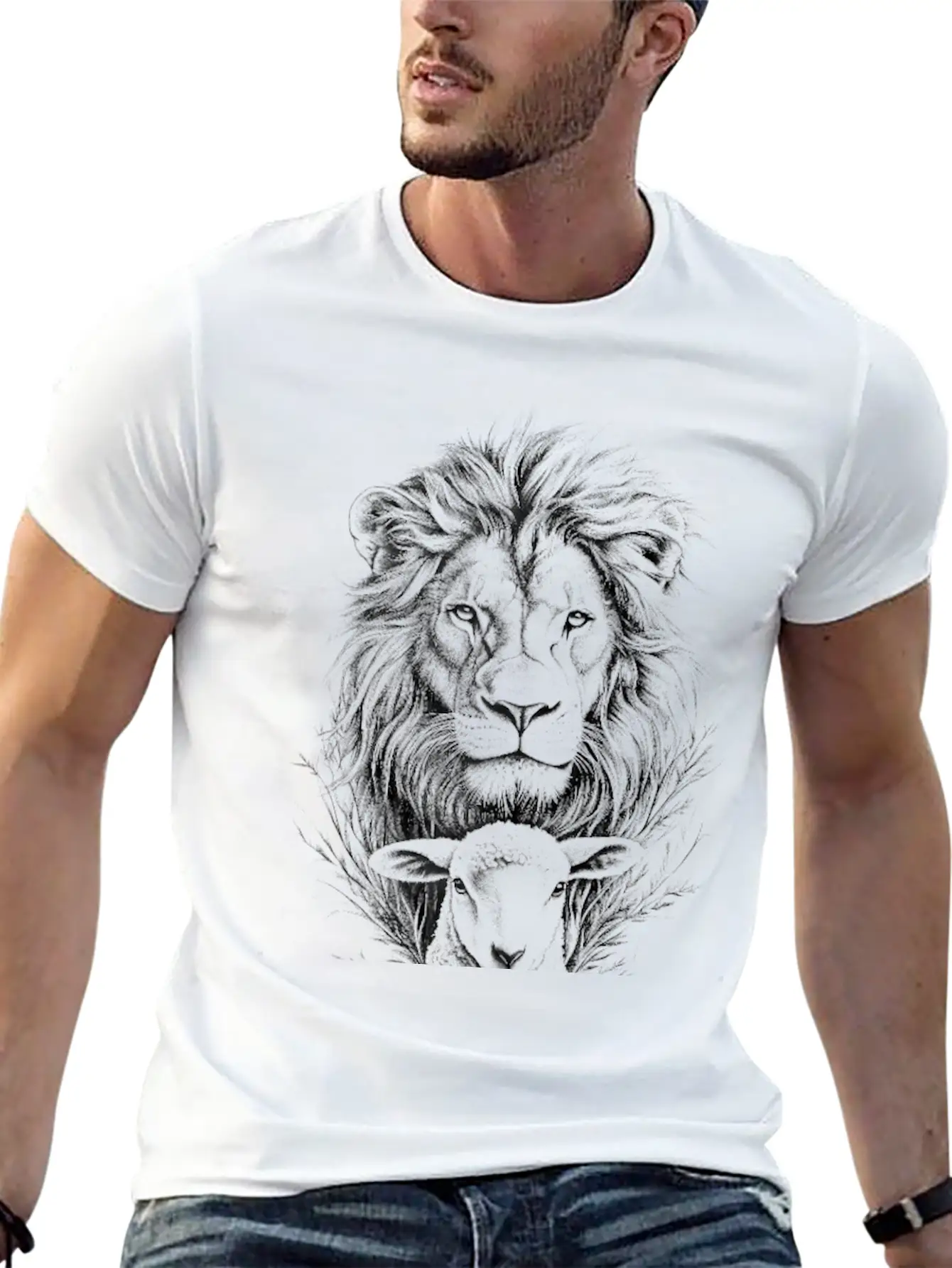 The Lion Of Judah And The Lamb Of God Classic Cotton Tee – Unisex Comfort For Any Season