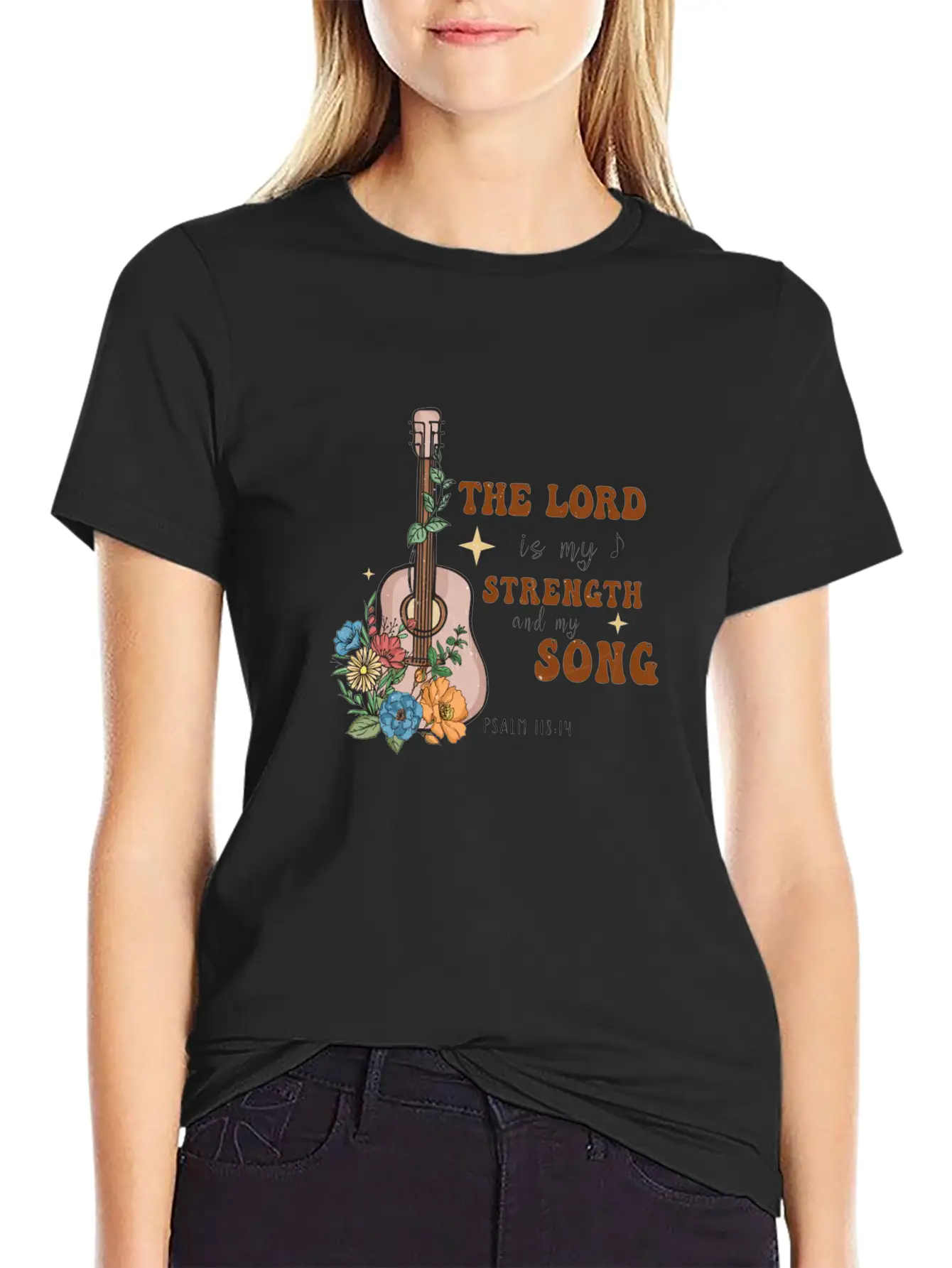 The Lord Is My Strength And My Song Psalm 118:14 Breathable Soft Cotton T-Shirt – Timeless Casual Look