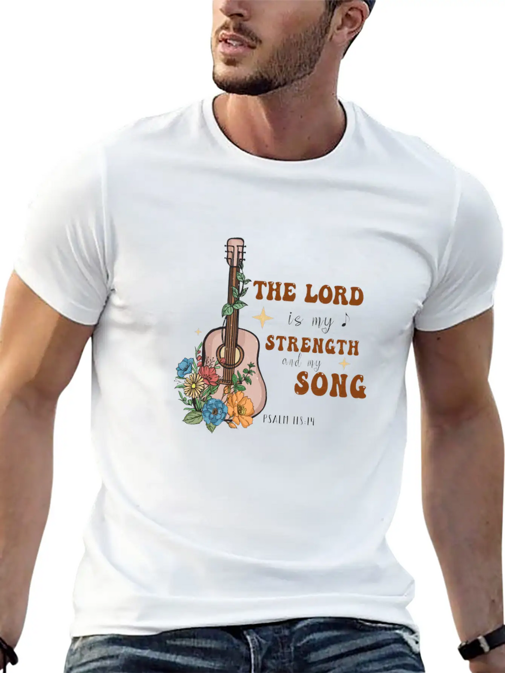 The Lord Is My Strength And My Song Psalm 118:14 Breathable Soft Cotton T-Shirt – Timeless Casual Look