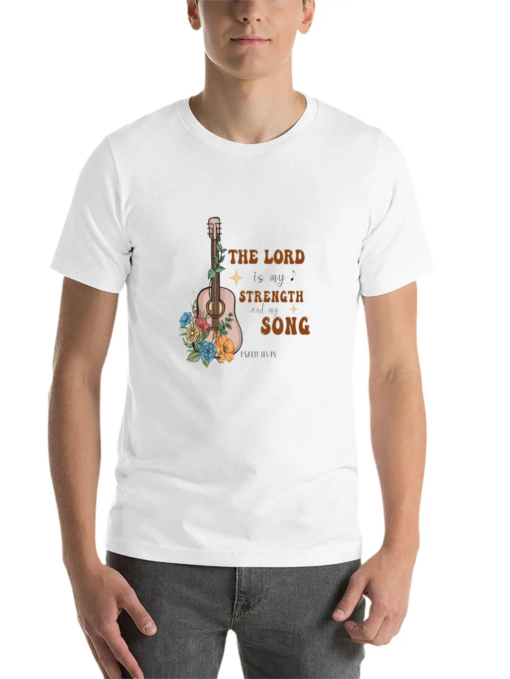 The Lord Is My Strength And My Song Psalm 118:14 Breathable Soft Cotton T-Shirt – Timeless Casual Look