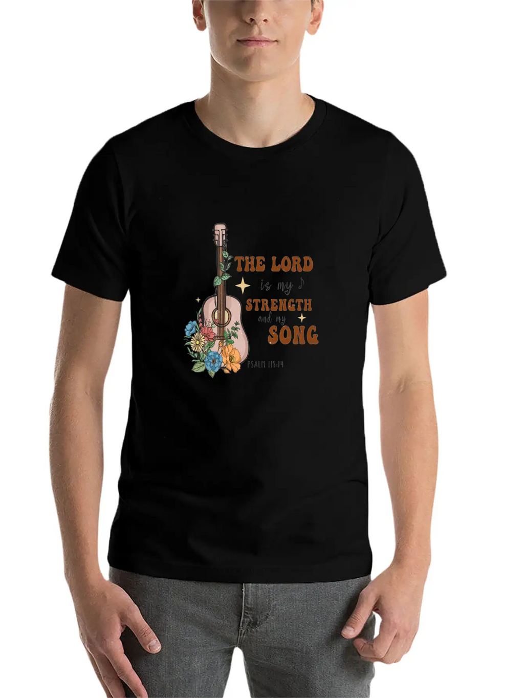 The Lord Is My Strength And My Song Psalm 118:14 Breathable Soft Cotton T-Shirt – Timeless Casual Look
