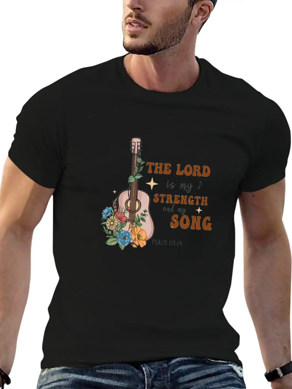 The Lord Is My Strength And My Song Psalm 118:14 Breathable Soft Cotton T-Shirt – Timeless Casual Look