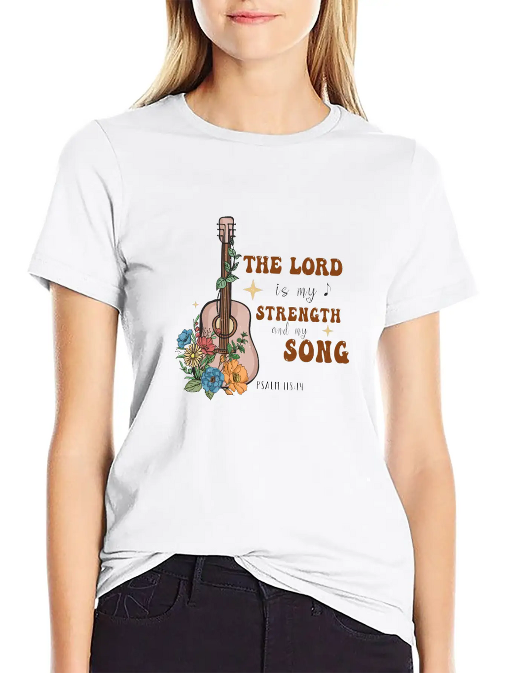 The Lord Is My Strength And My Song Psalm 118:14 Breathable Soft Cotton T-Shirt – Timeless Casual Look