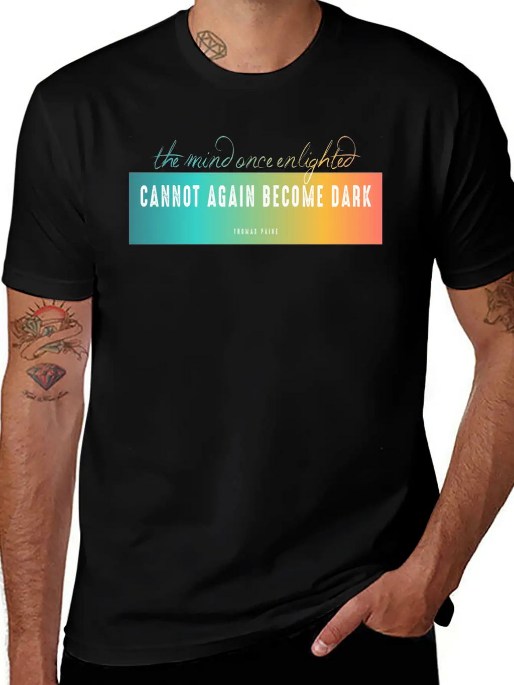 The Mind Once Enlighted Cannot Again Become Dark. Basic Graphic T-Shirt – Daily Comfort In Soft Cotton