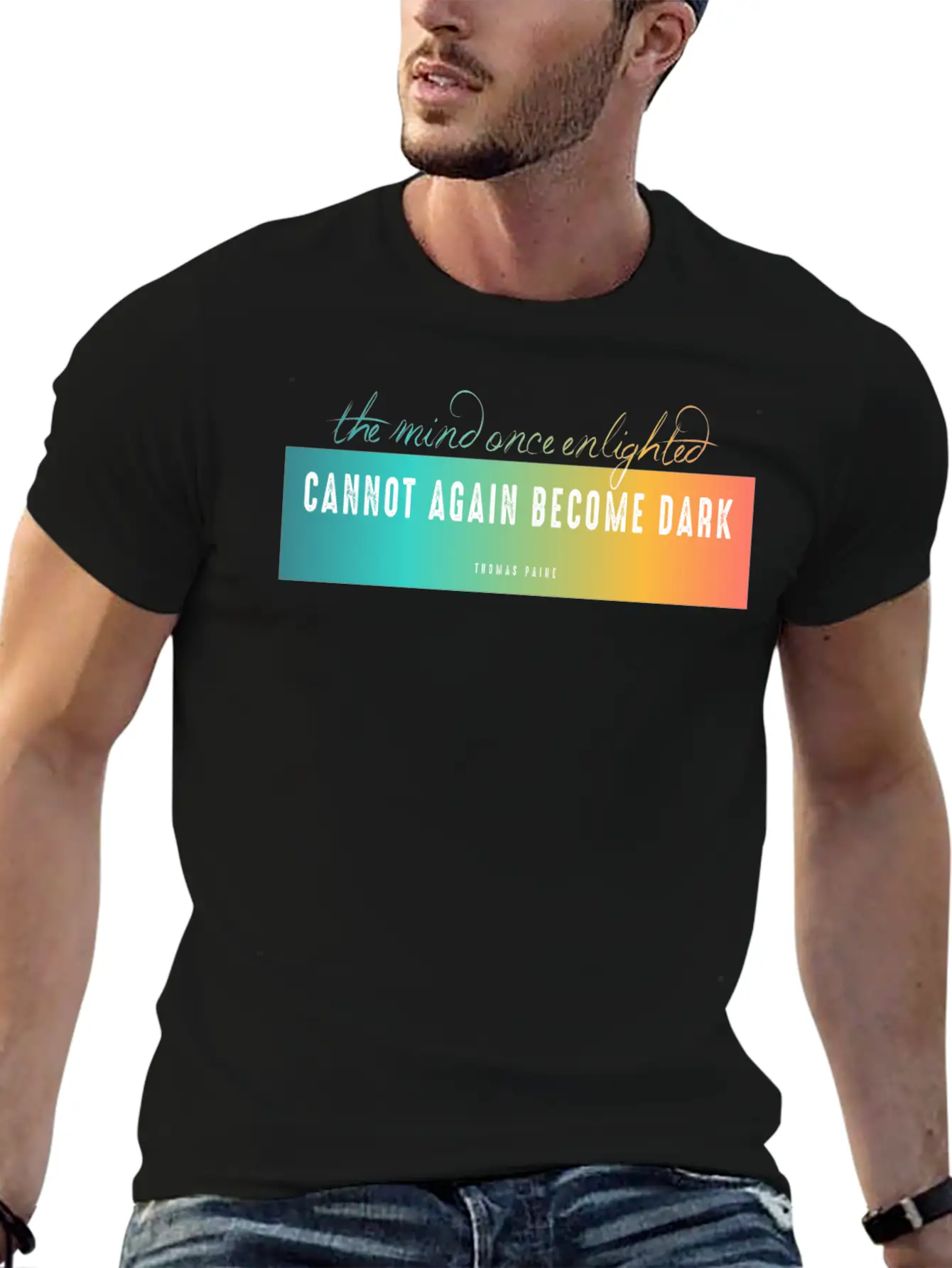 The Mind Once Enlighted Cannot Again Become Dark. Basic Graphic T-Shirt – Daily Comfort In Soft Cotton